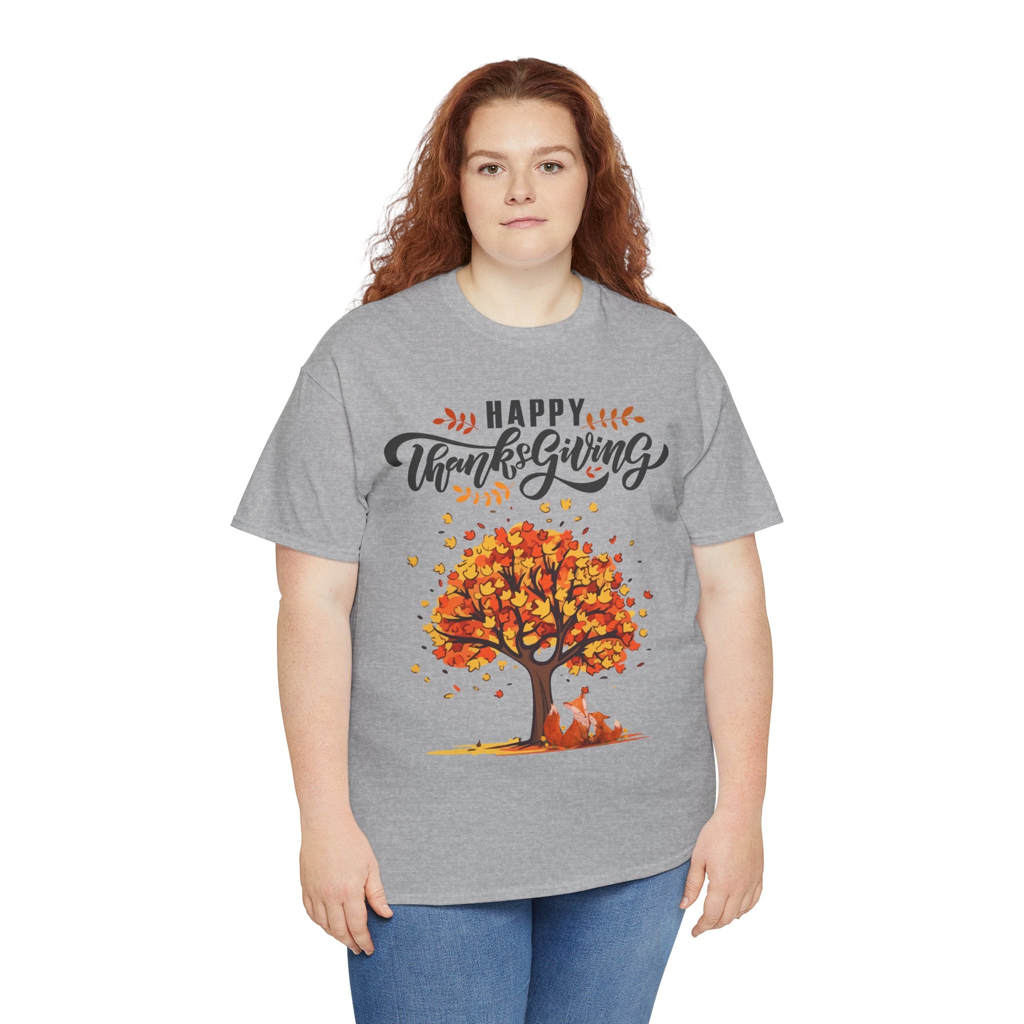 Thanksgiving Tree Tee, Fall T-Shirt, Autumn Apparel, Cozy Gift for Family, Cute Holiday Top