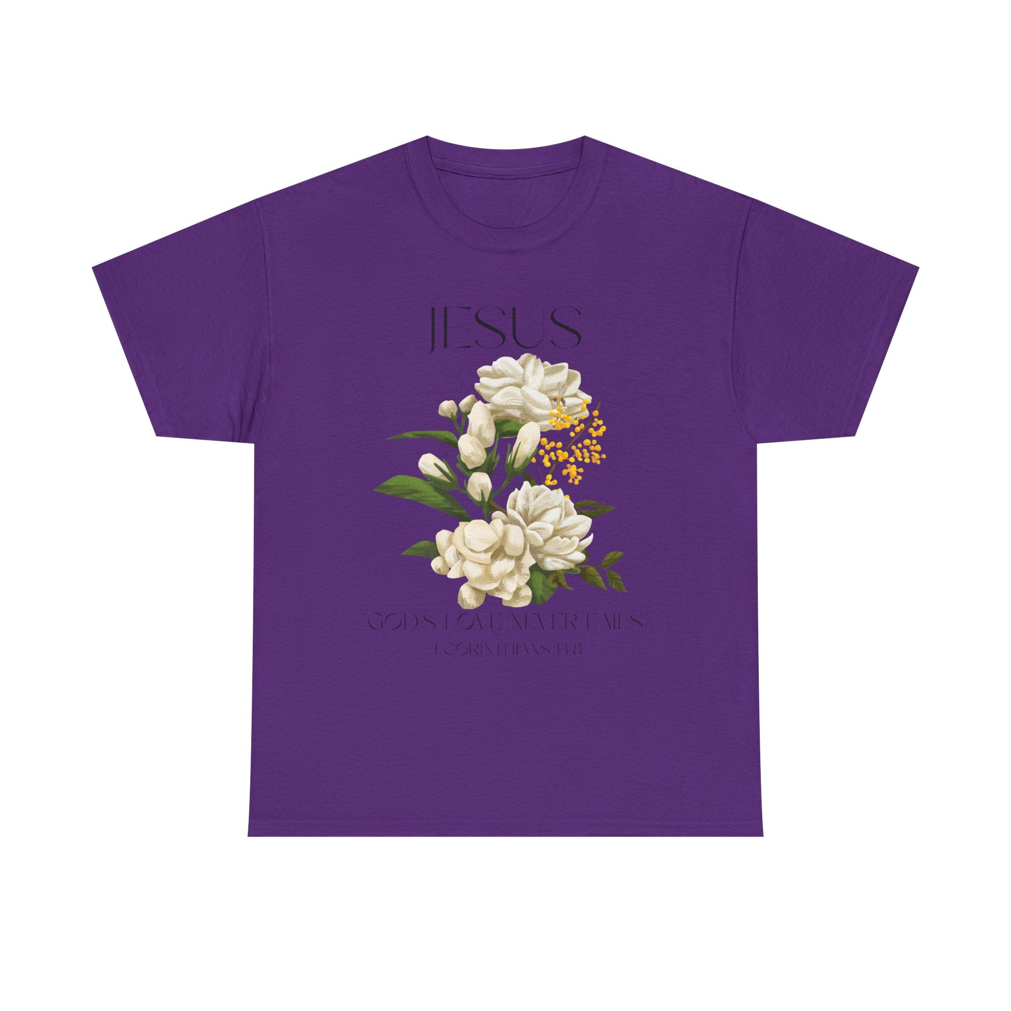 Jesus- God's love never fails-Unisex Heavy Cotton Tee