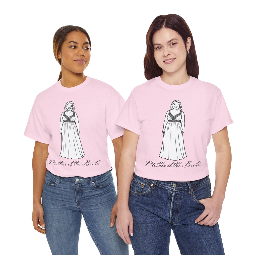 Mother of the Bride Tee, Plus Size Wedding Shirt, Unisex Cotton T-Shirt, Bridal Party Gift, Fun Wedding Day Apparel