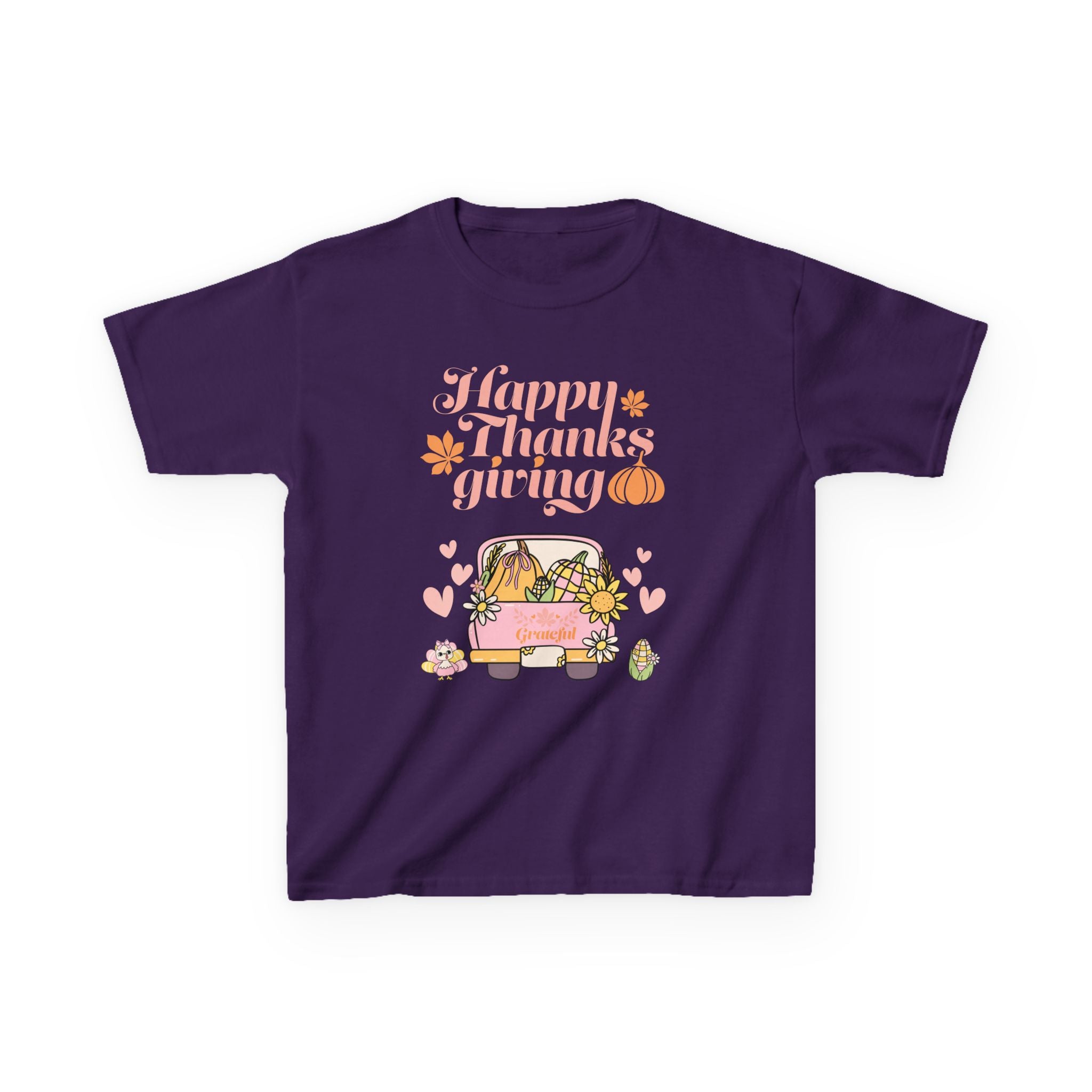 Happy Thanksgiving Kids Tee, Fall T-Shirt, Cute Pumpkin Shirt, Autumn Apparel, Kids Harvest Tee, Seasonal Kids Clothing