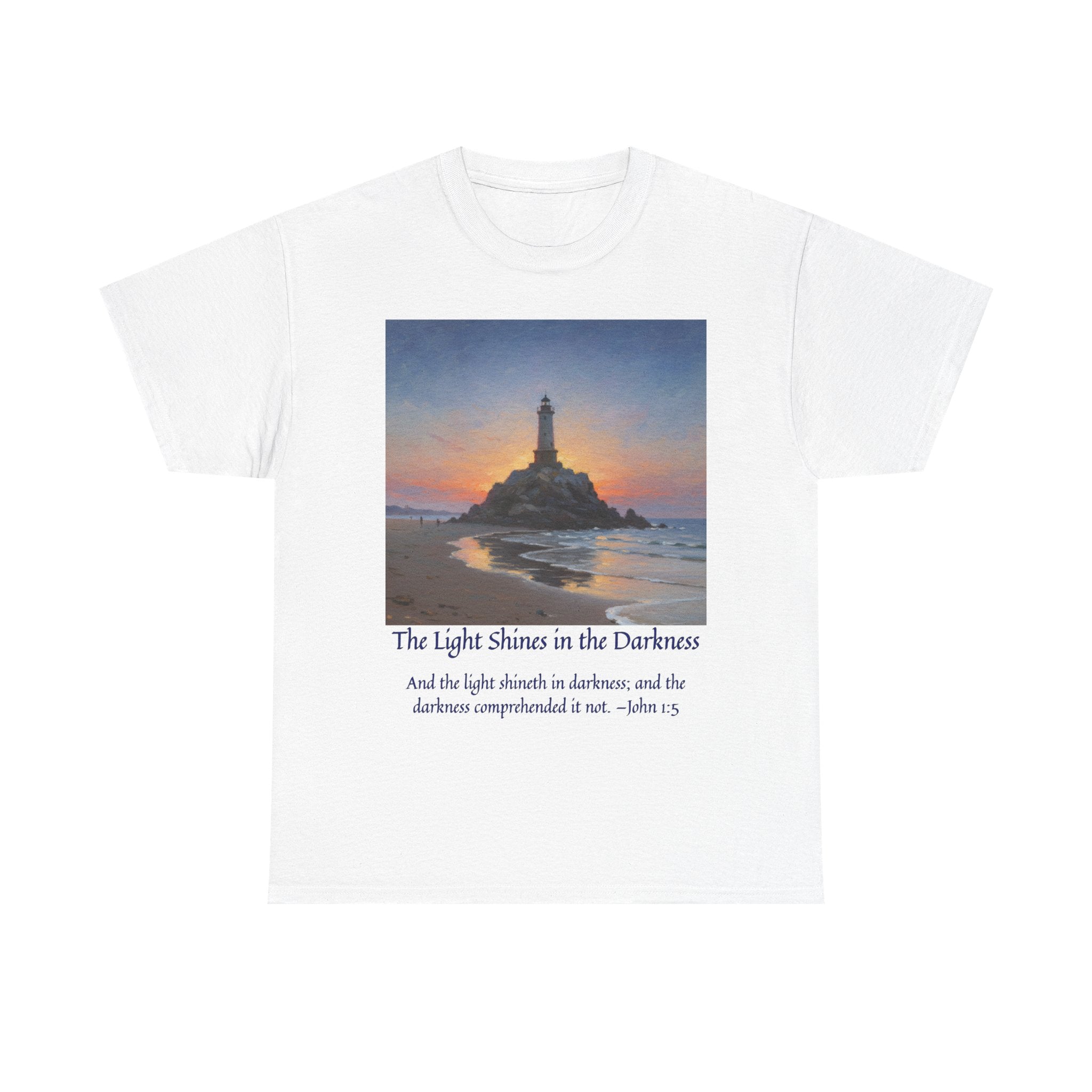 Light in Darkness Unisex Cotton Tee-inspired by Monet, Inspirational Shirt, Bible Verse Tee, Faith-Based Apparel, Perfect Gift for All Occasions