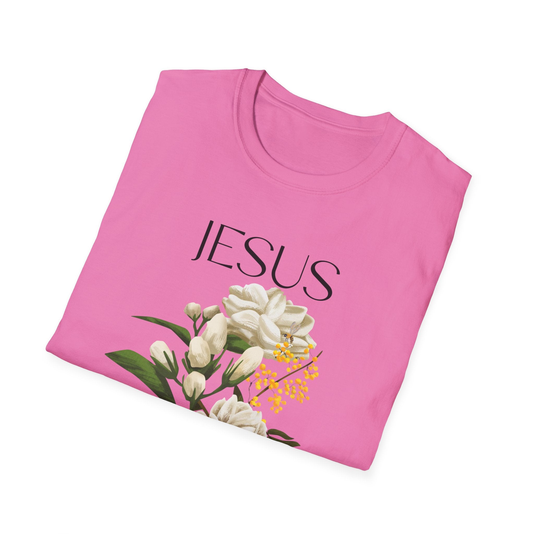 Jesus Floral Faith T-Shirt- Christian Graphic Tee, Inspirational Gift, Religious Apparel, Casualwear, Unisex
