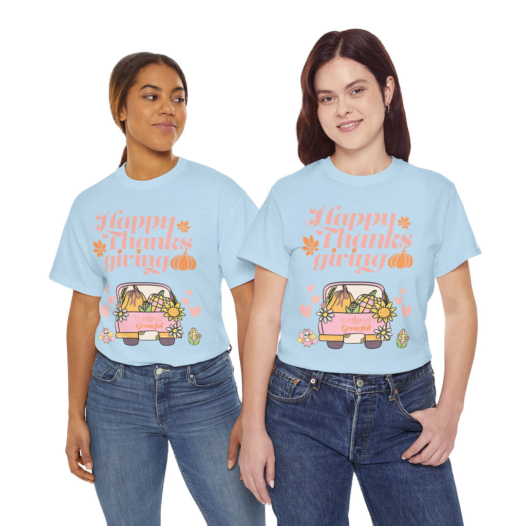 Happy Thanksgiving Unisex Tee | Cozy Autumn Shirt for Family Gatherings, Thanksgiving Celebration, Fall Fashion, Cute Gift Idea