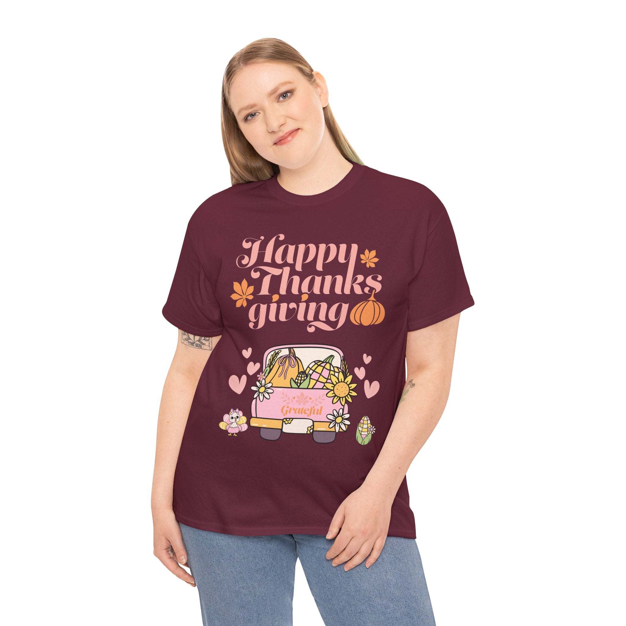 Happy Thanksgiving Unisex Tee | Cozy Autumn Shirt for Family Gatherings, Thanksgiving Celebration, Fall Fashion, Cute Gift Idea