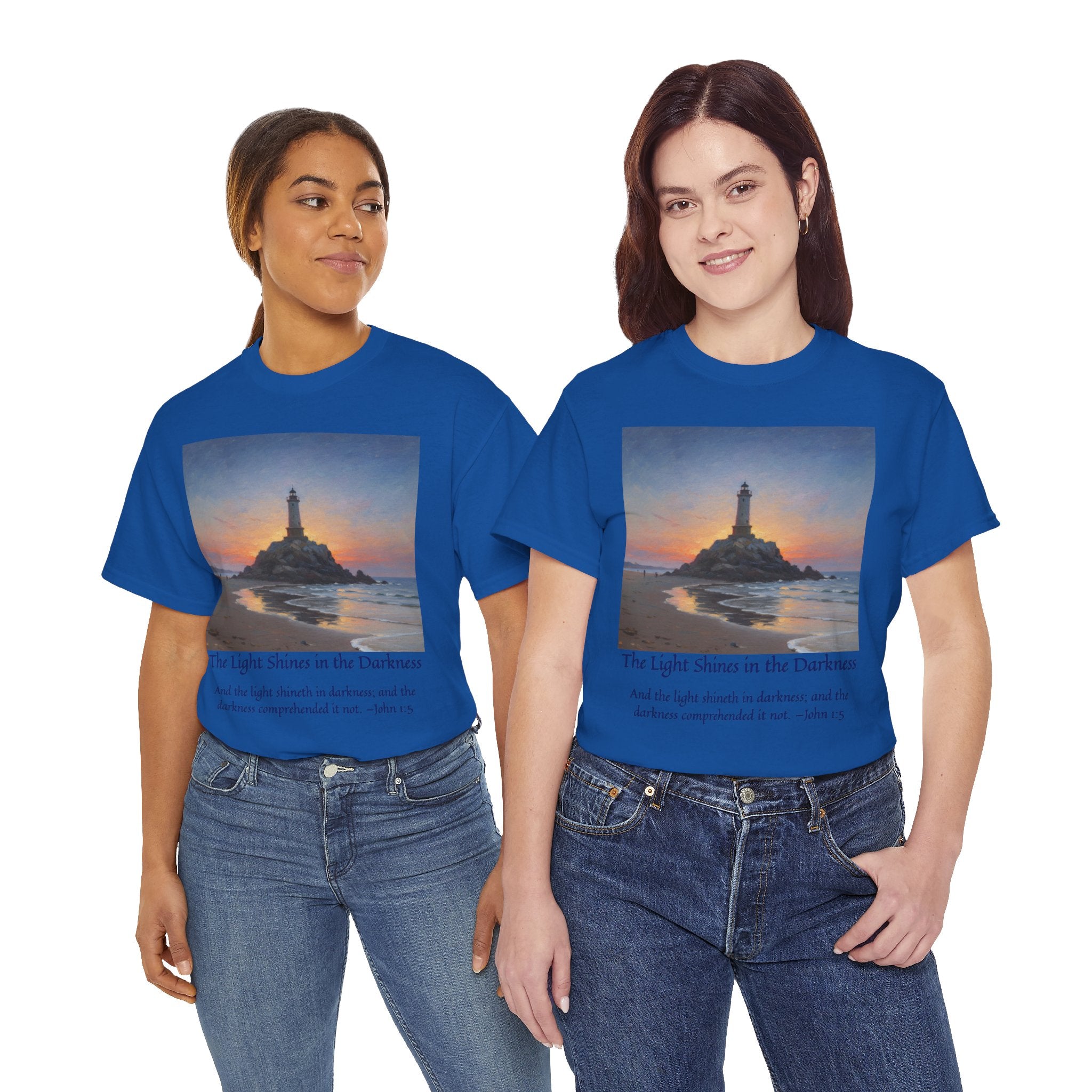 Light in Darkness Unisex Cotton Tee-inspired by Monet, Inspirational Shirt, Bible Verse Tee, Faith-Based Apparel, Perfect Gift for All Occasions
