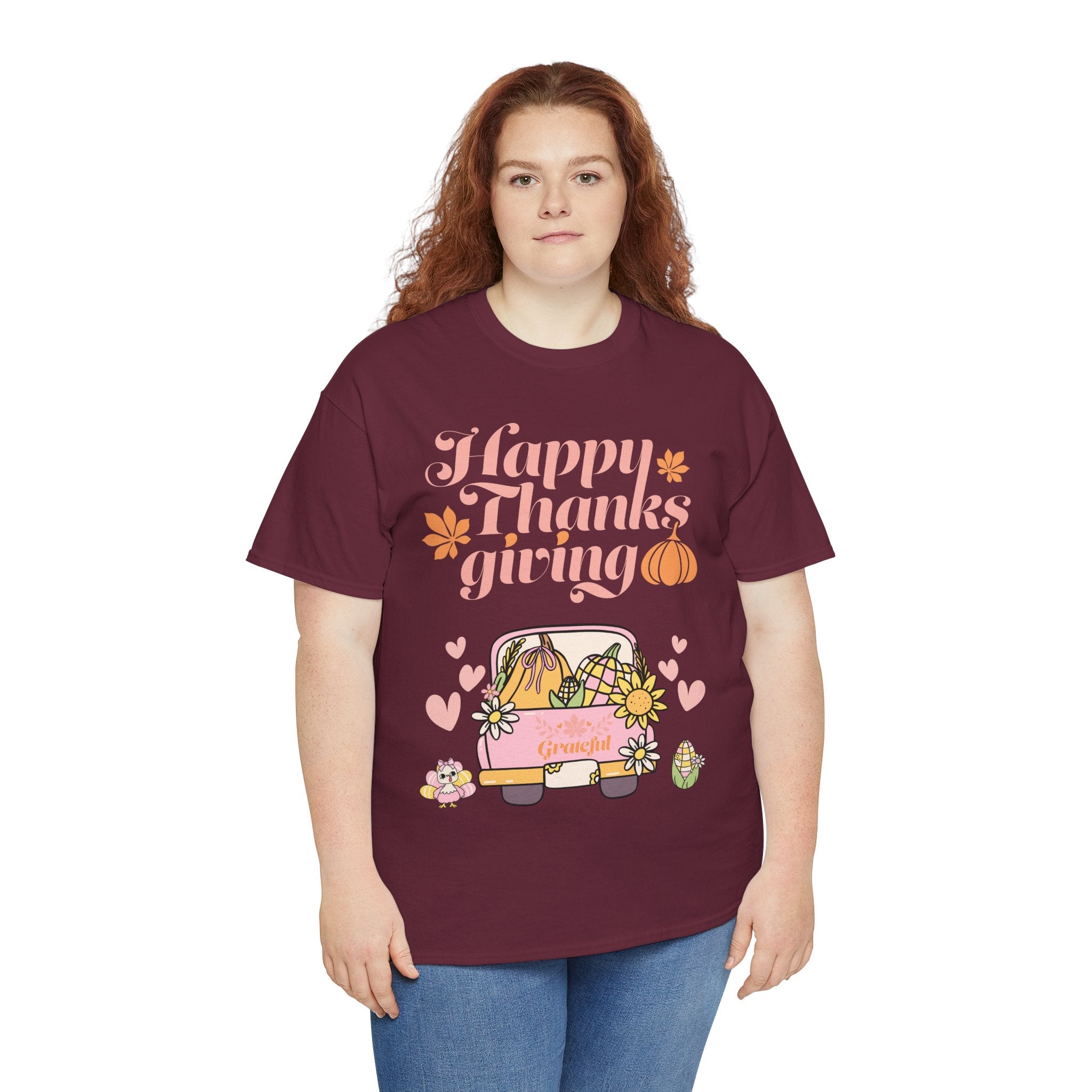 Happy Thanksgiving Unisex Tee | Cozy Autumn Shirt for Family Gatherings, Thanksgiving Celebration, Fall Fashion, Cute Gift Idea