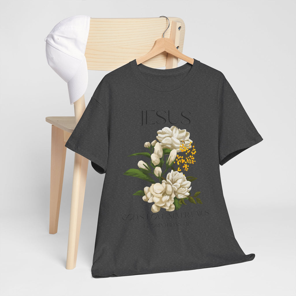 Jesus- God's love never fails-Unisex Heavy Cotton Tee