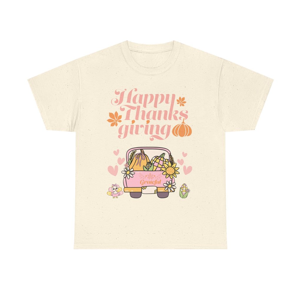 Happy Thanksgiving Unisex Tee | Cozy Autumn Shirt for Family Gatherings, Thanksgiving Celebration, Fall Fashion, Cute Gift Idea
