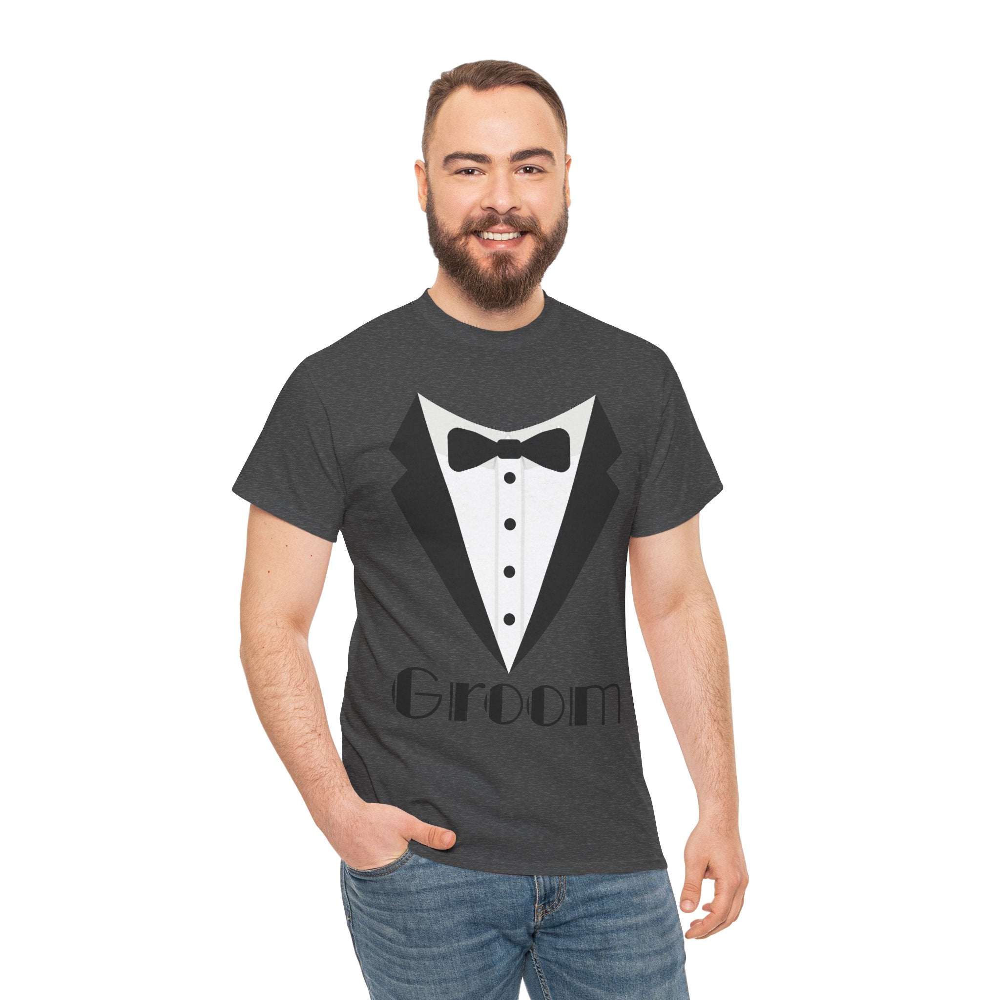 Groom T-Shirt, Unisex Heavy Cotton Tee for Weddings, Bachelor Parties, Groomsmen Gifts, Casual Wear, Bridal Showers