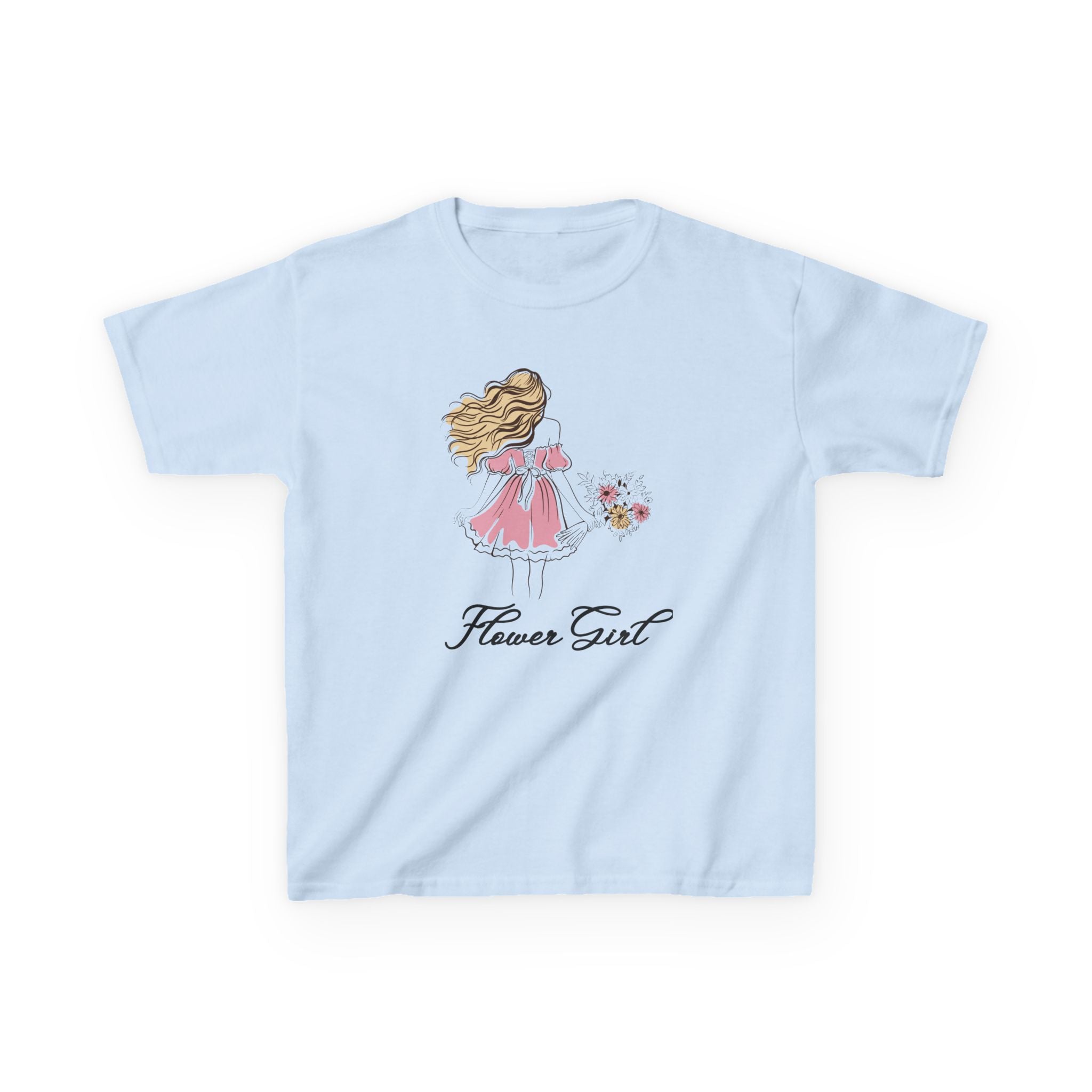 Flower Girl Kids Tee, Cute Kids T-Shirt, Children's Wedding Outfit, Floral Graphic Tee, Birthday Gift for Girls, Summer Apparel