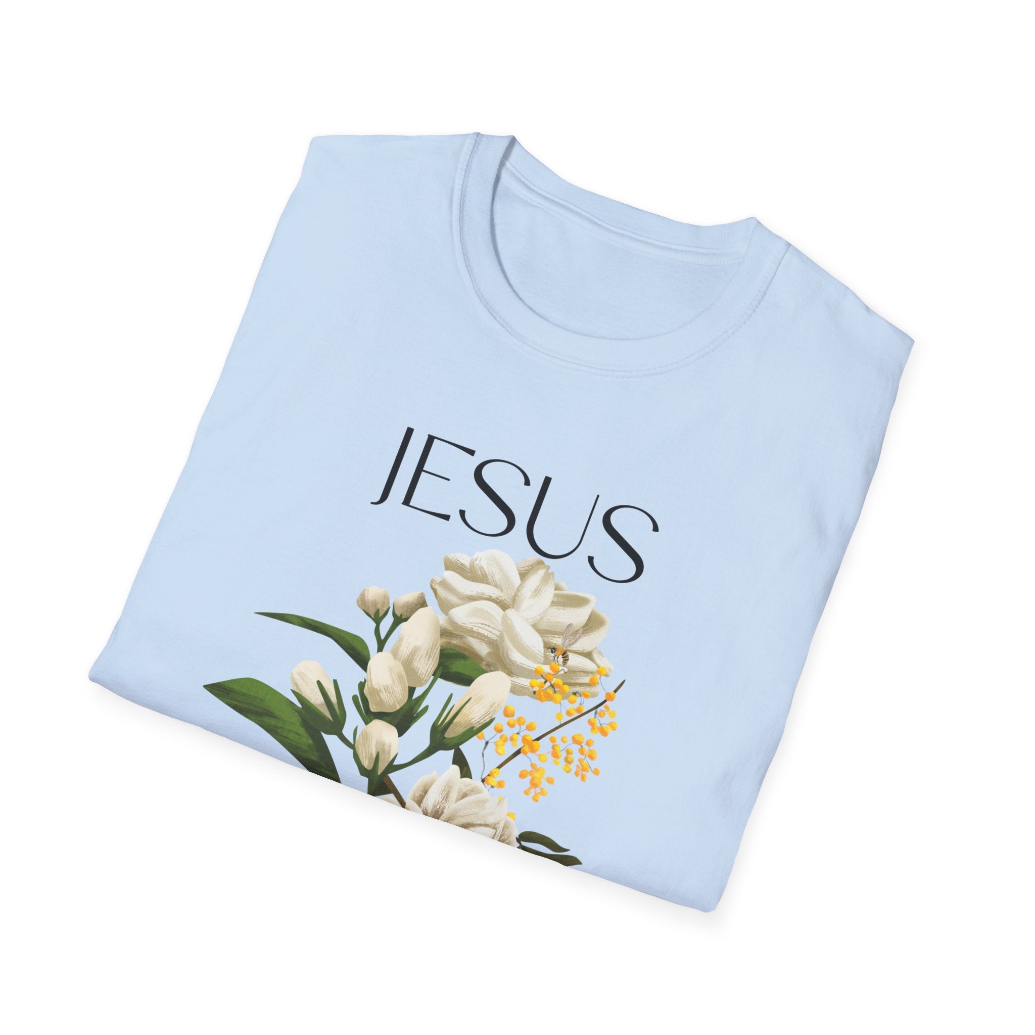 Jesus Floral Faith T-Shirt- Christian Graphic Tee, Inspirational Gift, Religious Apparel, Casualwear, Unisex