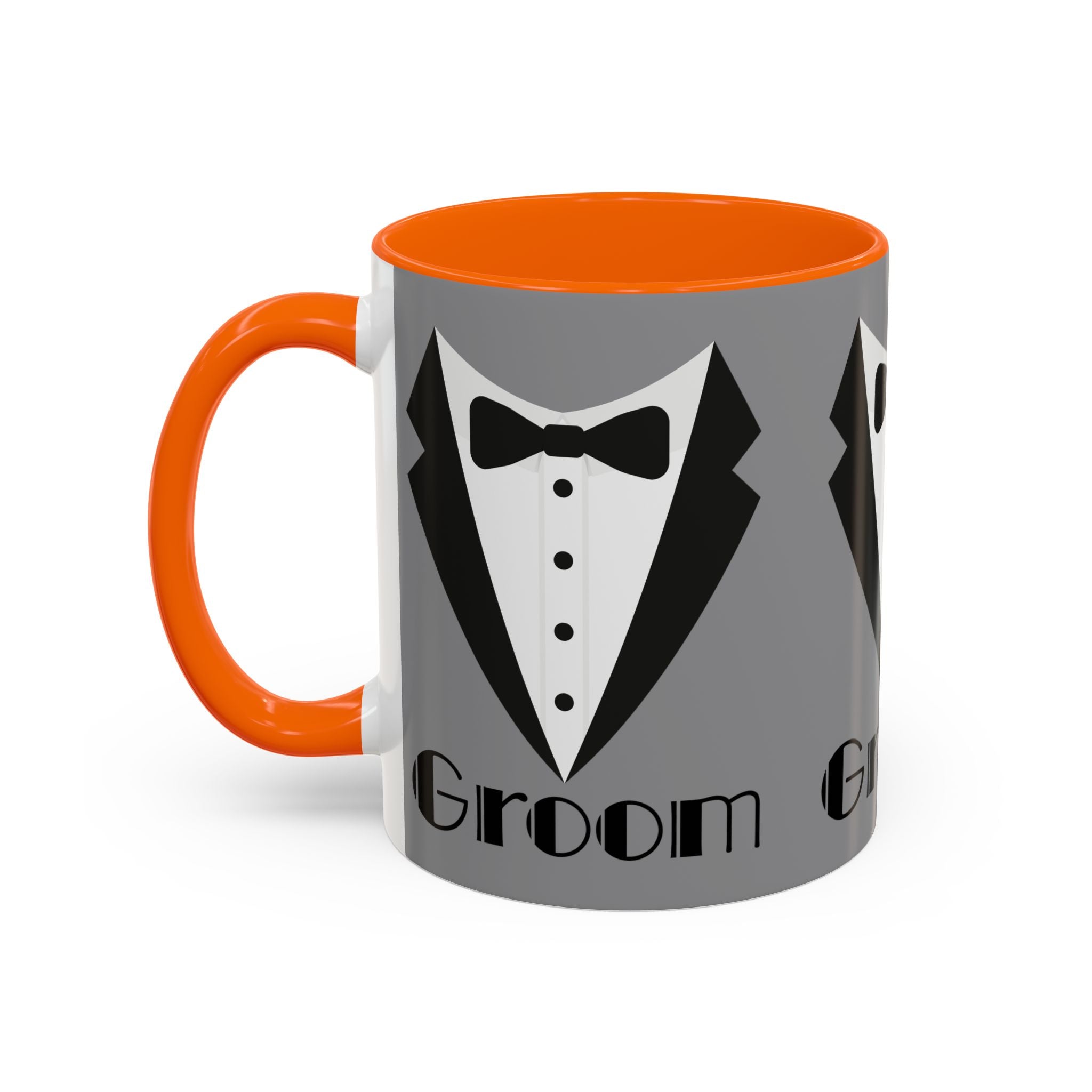 Groom Coffee Mug, Wedding Gift, Groomsmen Party Mug, Black and White Accent Mug, Engagement Celebration