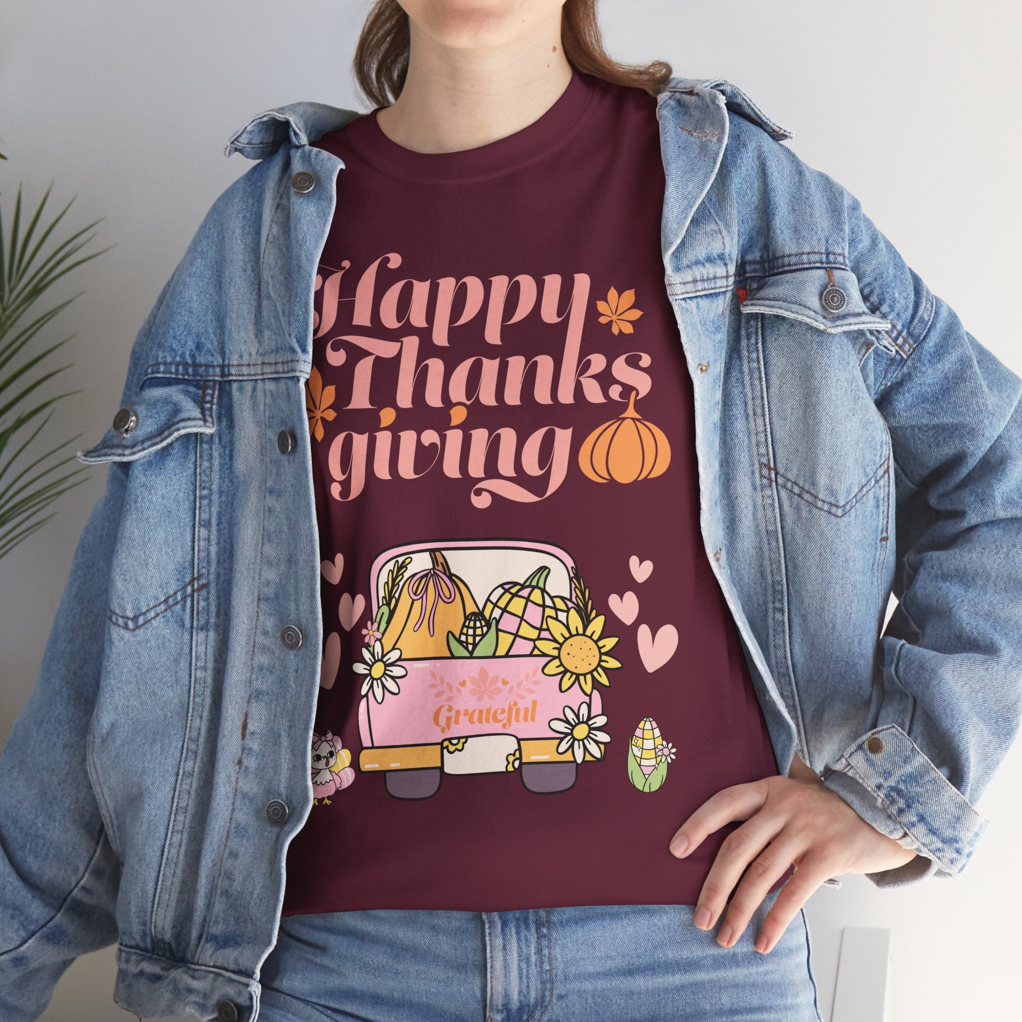 Happy Thanksgiving Unisex Tee | Cozy Autumn Shirt for Family Gatherings, Thanksgiving Celebration, Fall Fashion, Cute Gift Idea