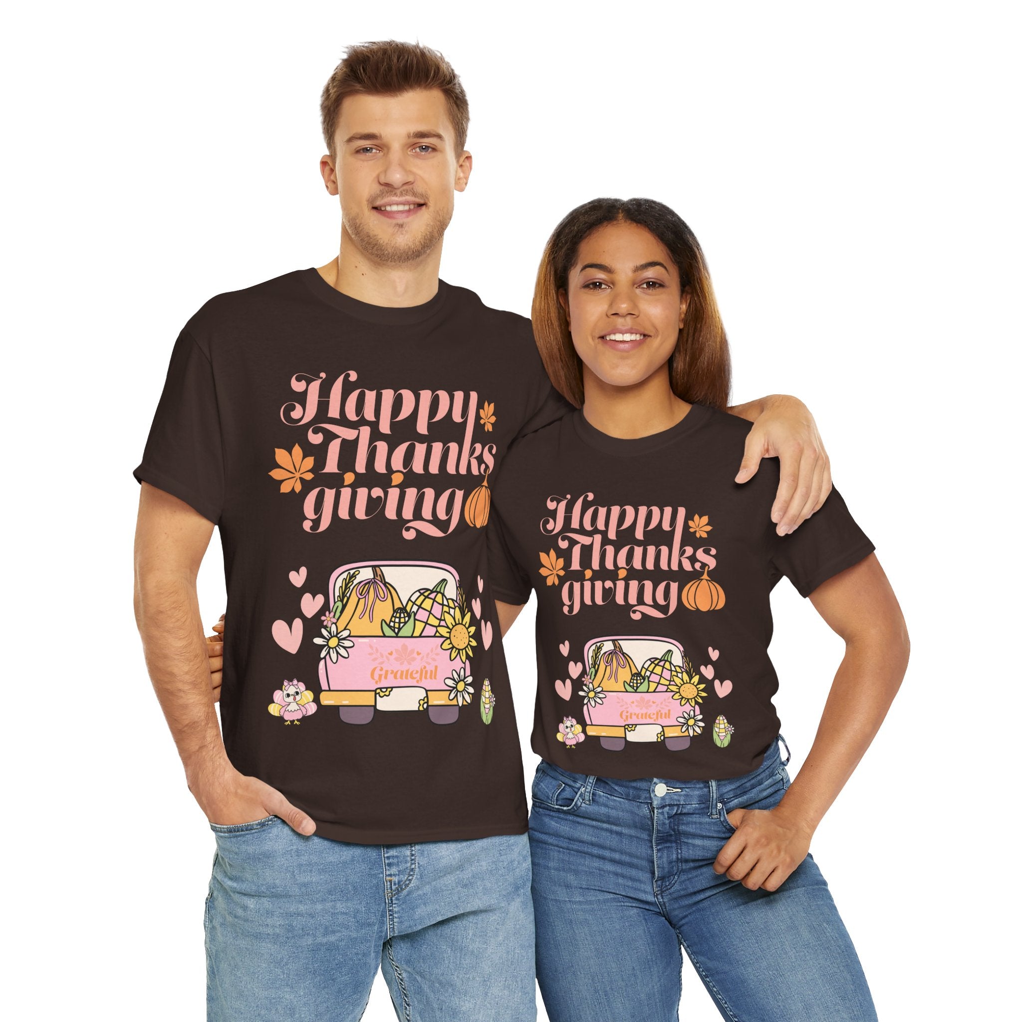 Happy Thanksgiving Unisex Tee | Cozy Autumn Shirt for Family Gatherings, Thanksgiving Celebration, Fall Fashion, Cute Gift Idea