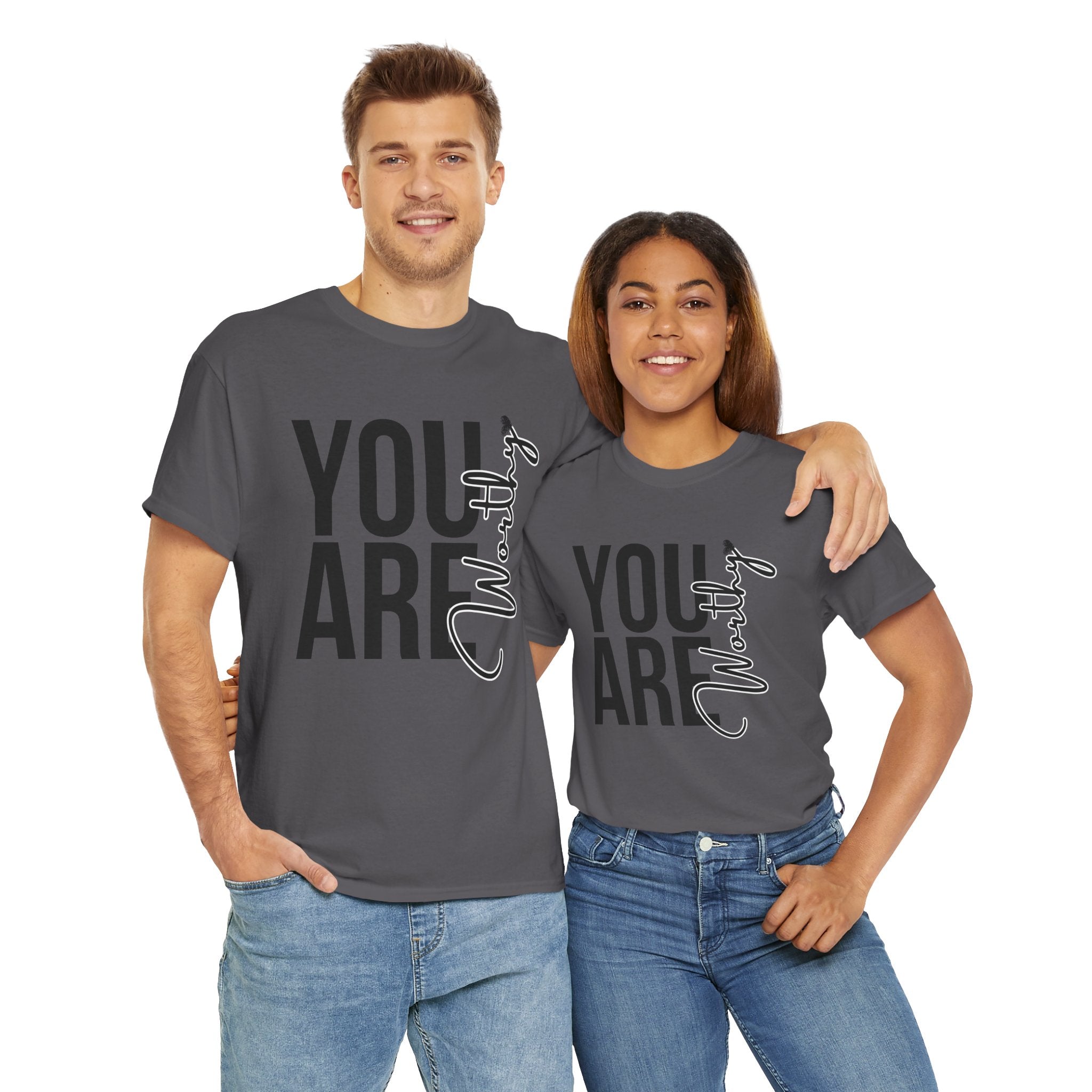 You Are Worthy Unisex Heavy Cotton Tee, Motivational Quote Shirt, Gift for Friends, Self-Love Tee, Uplifting Apparel, Positive [...]