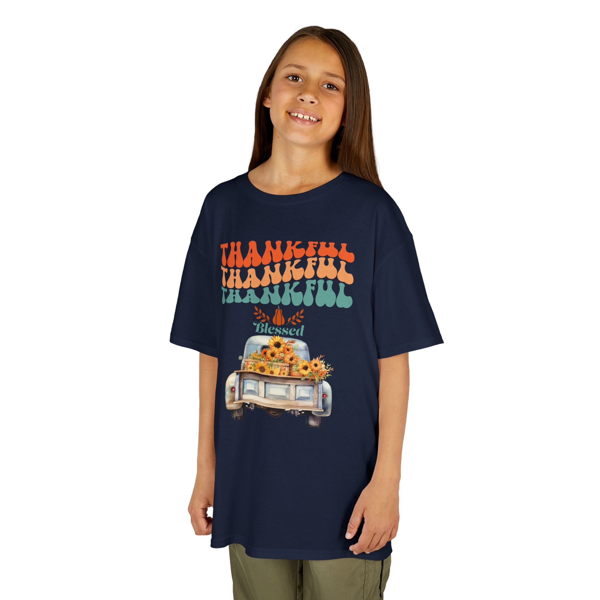 Thankful Kids Tee | Cute Autumn T-Shirt | Thanksgiving Gift | Kids Holiday Wear | Family Gathering Apparel