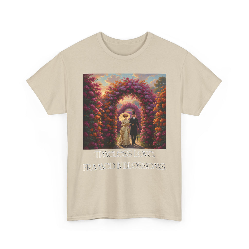 Whimsical Unisex Heavy Cotton Tee, Bohemian Vintage Shirt, Relaxed Fit Graphic Tee, Spring Flower T-Shirt, Casual Everyday Wear