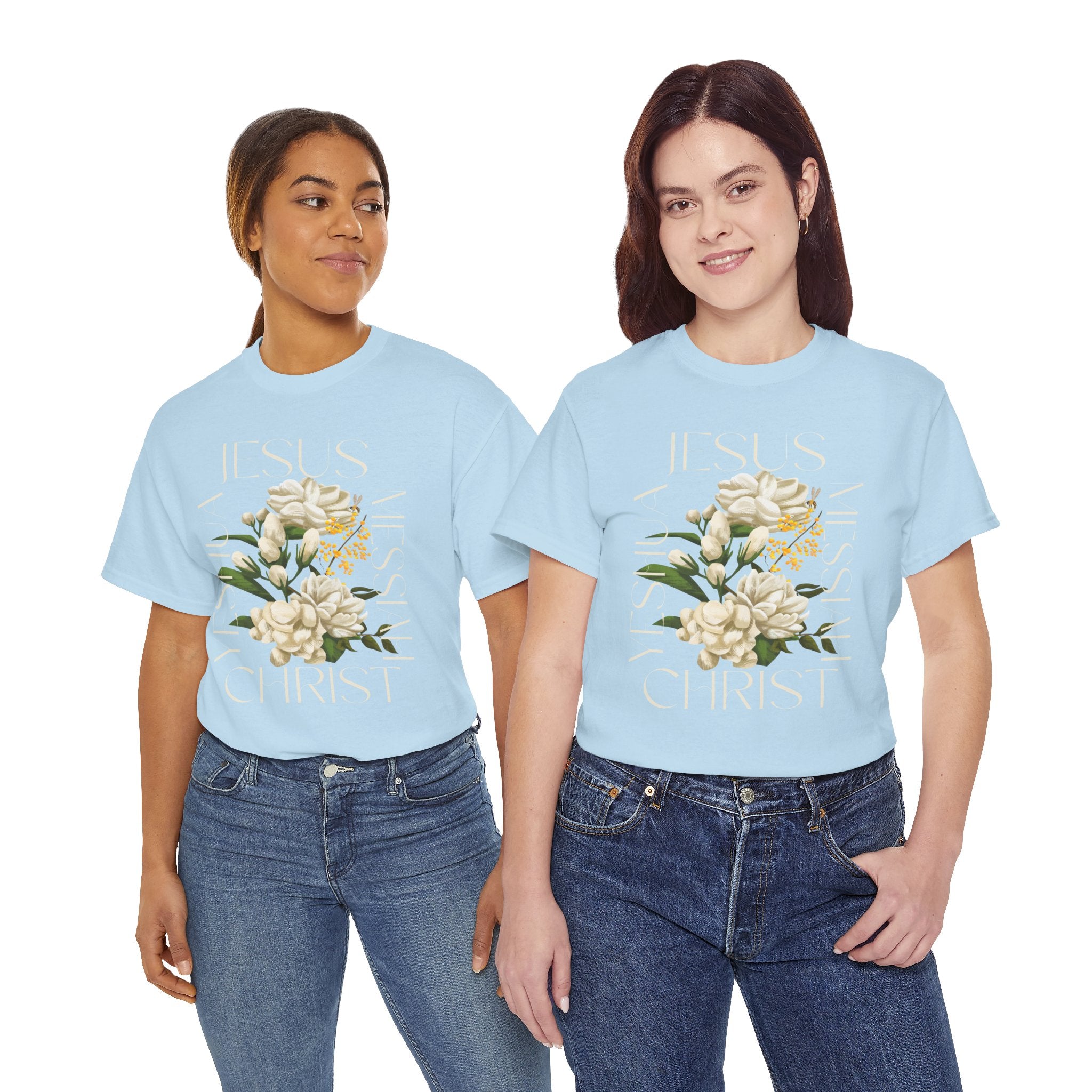 Floral Jesus Christ Tee, Spiritual T-Shirt, Inspirational Unisex Cotton Shirt, Gift for Believers, Christian Apparel