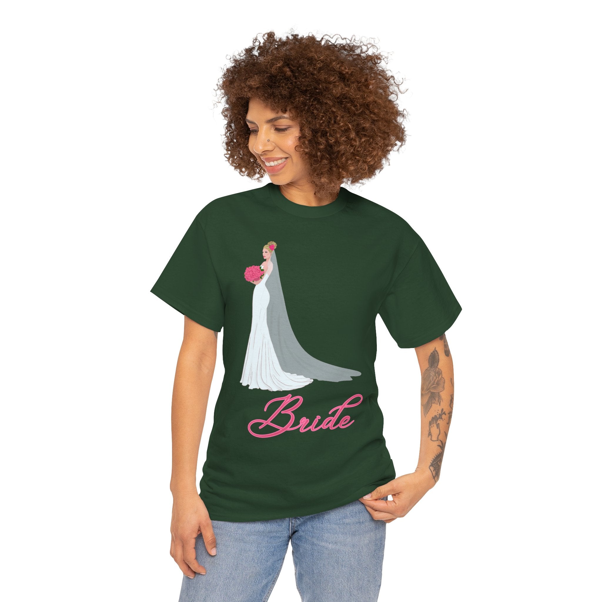 Bride Unisex Heavy Cotton Tee, Wedding Gift, Bridal Party Shirt, Engagement Party Top, Bride T-Shirt, Bridal Shower Attire