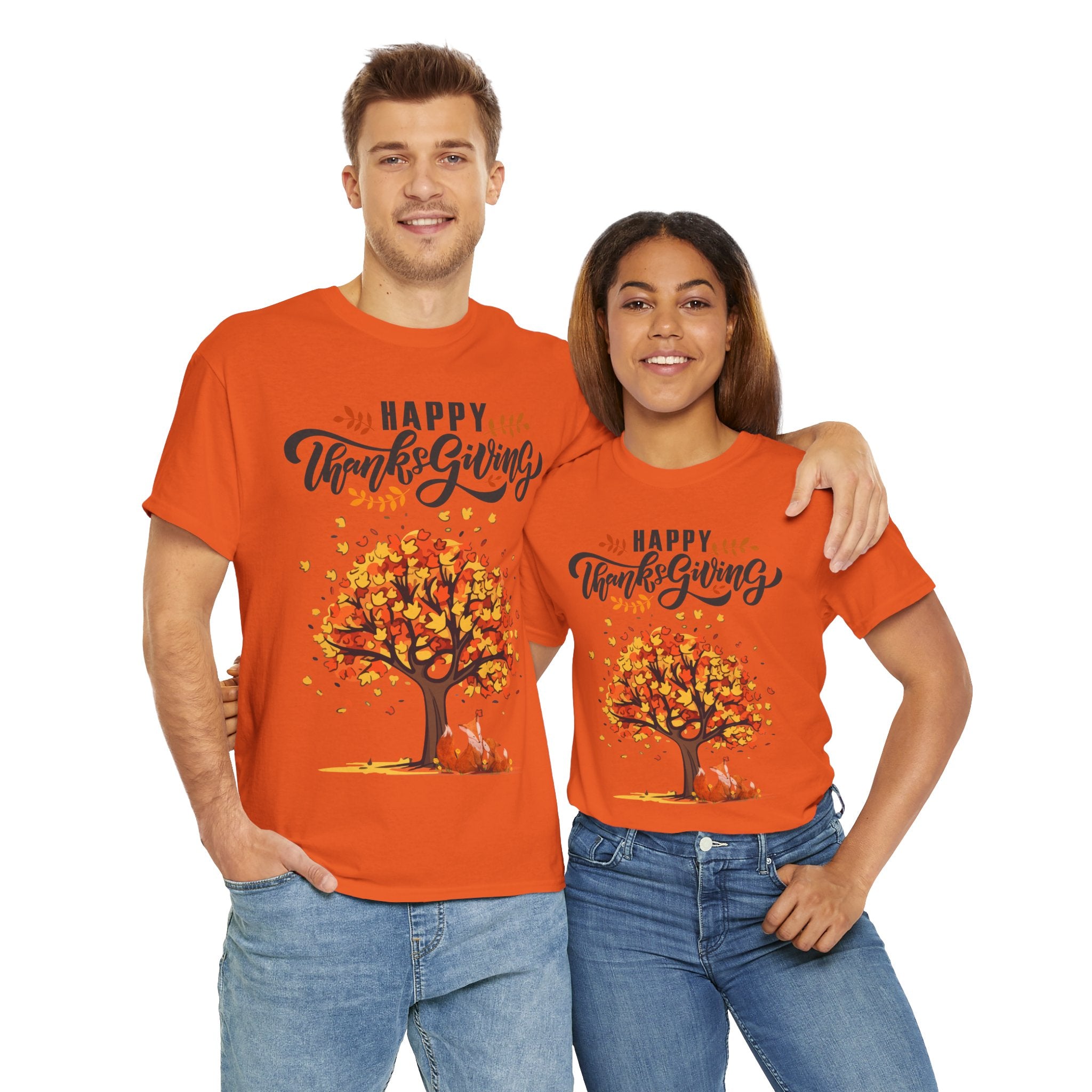 Thanksgiving Tree Tee, Fall T-Shirt, Autumn Apparel, Cozy Gift for Family, Cute Holiday Top