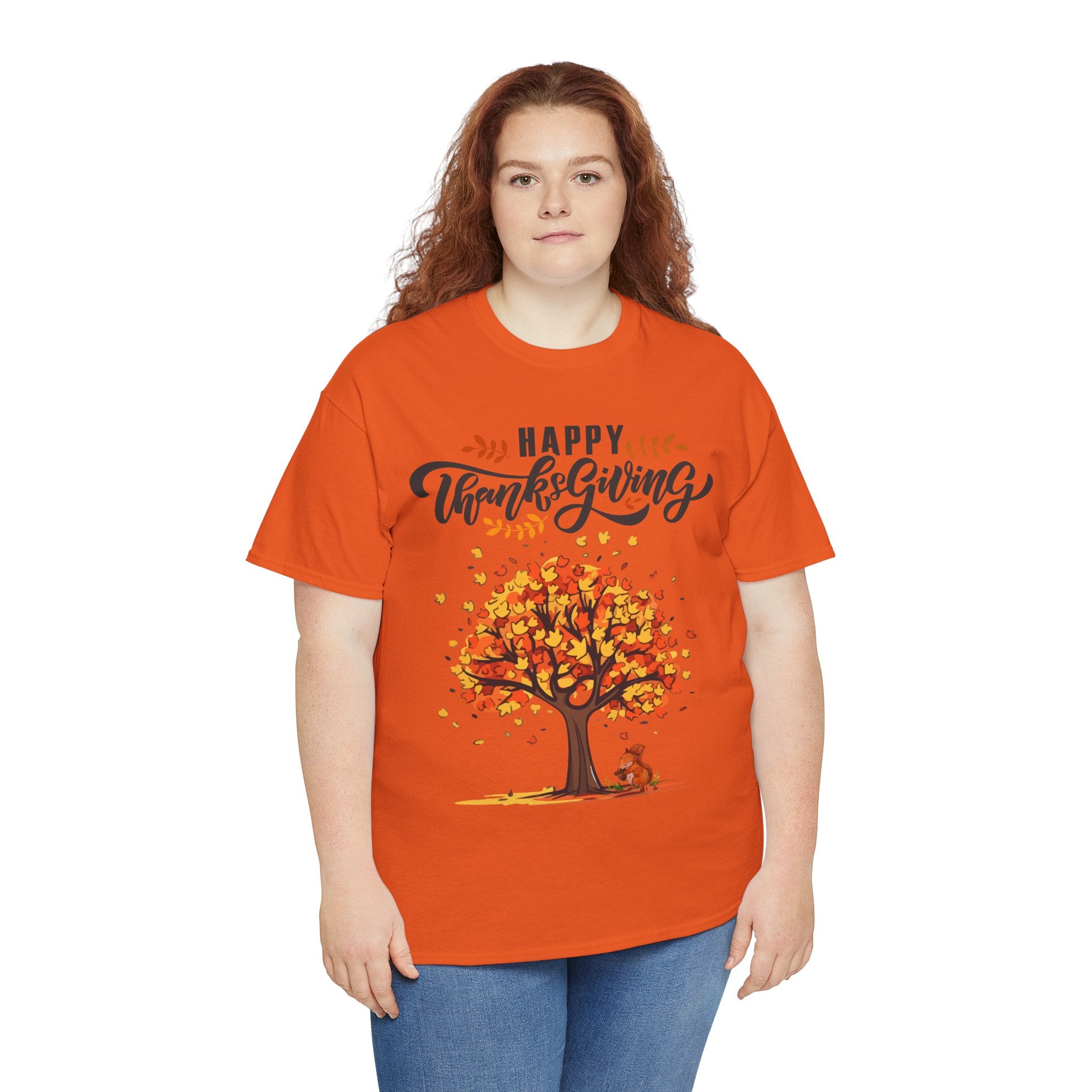Happy Thanksgiving Tree Unisex Tee, Autumn Shirt, Holiday Apparel, Fall Fashion, Seasonal Gift