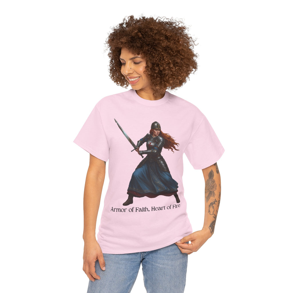 Warrior Spirit Unisex Heavy Cotton Tee, Inspirational Shirt, Fantasy Gift, Empowerment Merchandise, Soft Cotton Tee, Everyday Wear