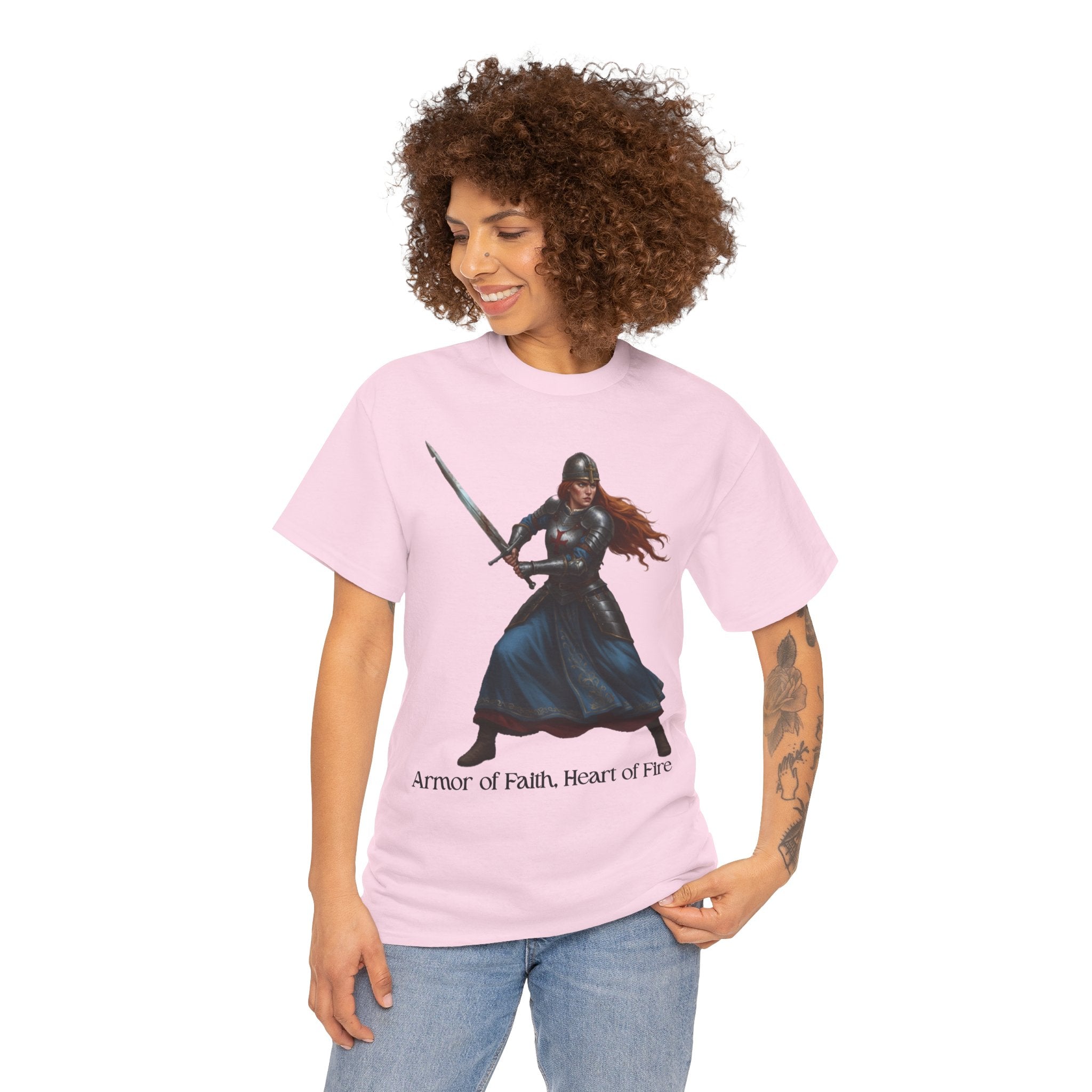 Warrior Spirit Unisex Heavy Cotton Tee, Inspirational Shirt, Fantasy Gift, Empowerment Merchandise, Soft Cotton Tee, Everyday Wear