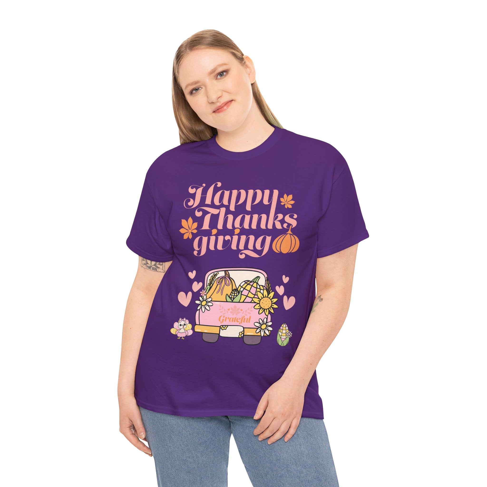 Happy Thanksgiving Unisex Tee | Cozy Autumn Shirt for Family Gatherings, Thanksgiving Celebration, Fall Fashion, Cute Gift Idea