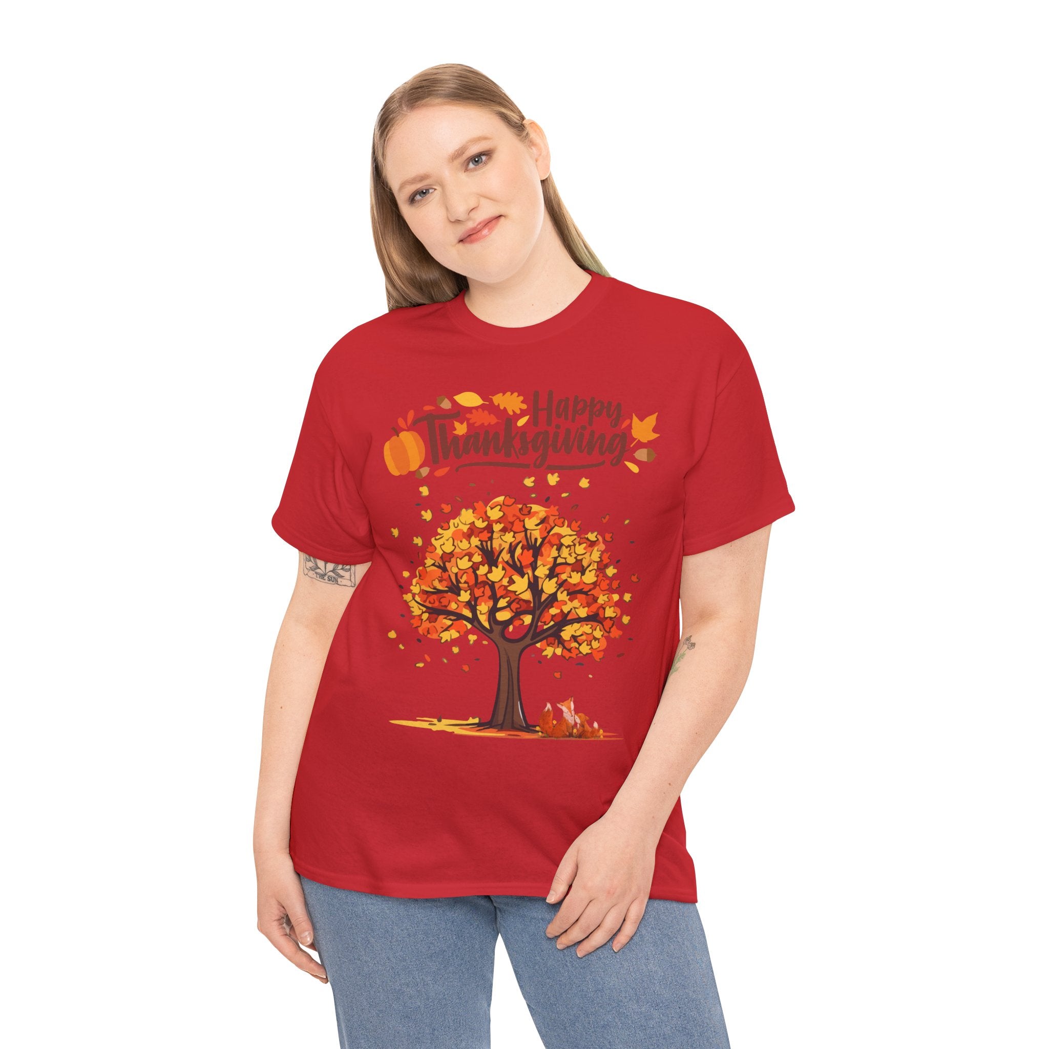 Thanksgiving Tree Tee, Autumn Shirt, Fall Apparel, Family Gathering Top, Seasonal Wear, Thanksgiving Gift