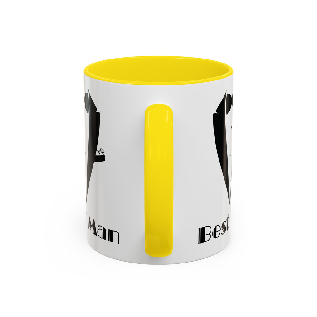 Best Man Accent Coffee Mug 11/15 oz, Groom’s Gift, Wedding Party Favor, Unique Best Man Gift, Black and White Coffee Cup