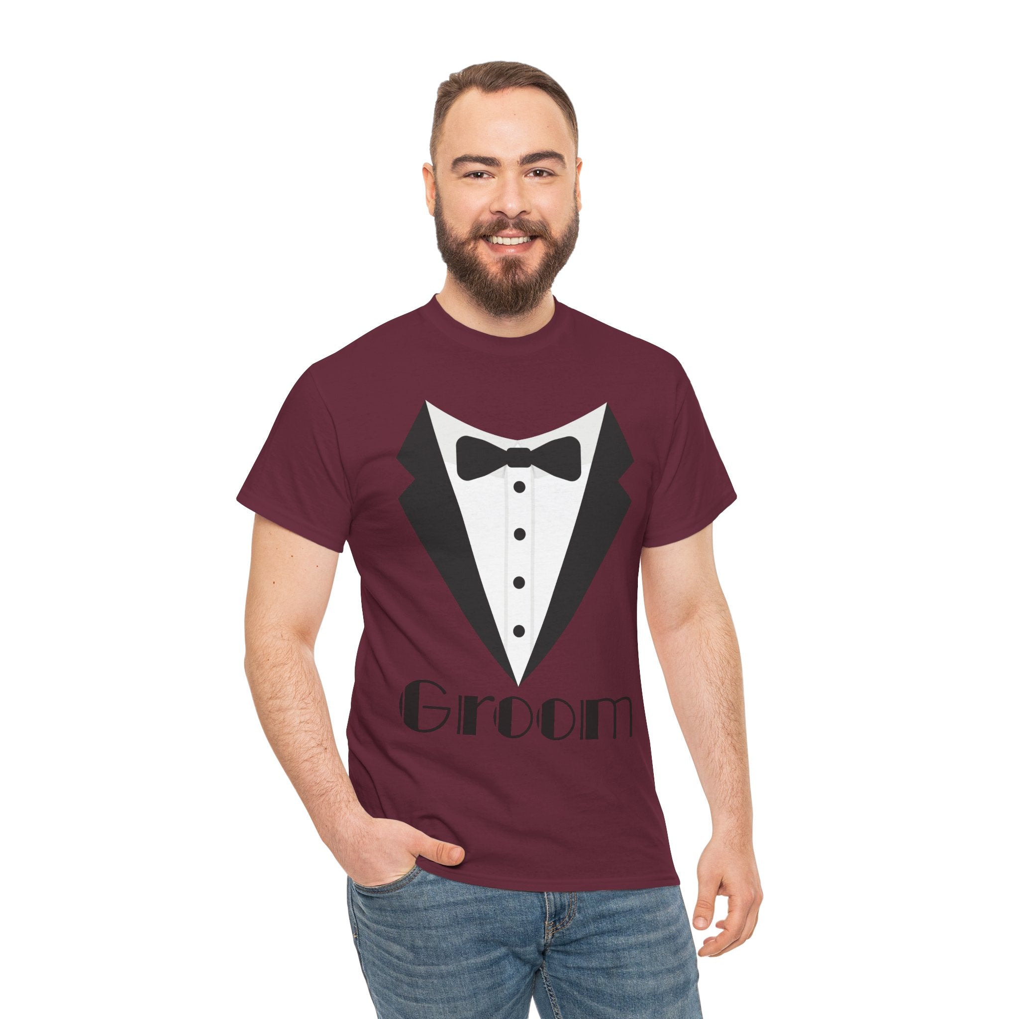 Groom T-Shirt, Unisex Heavy Cotton Tee for Weddings, Bachelor Parties, Groomsmen Gifts, Casual Wear, Bridal Showers