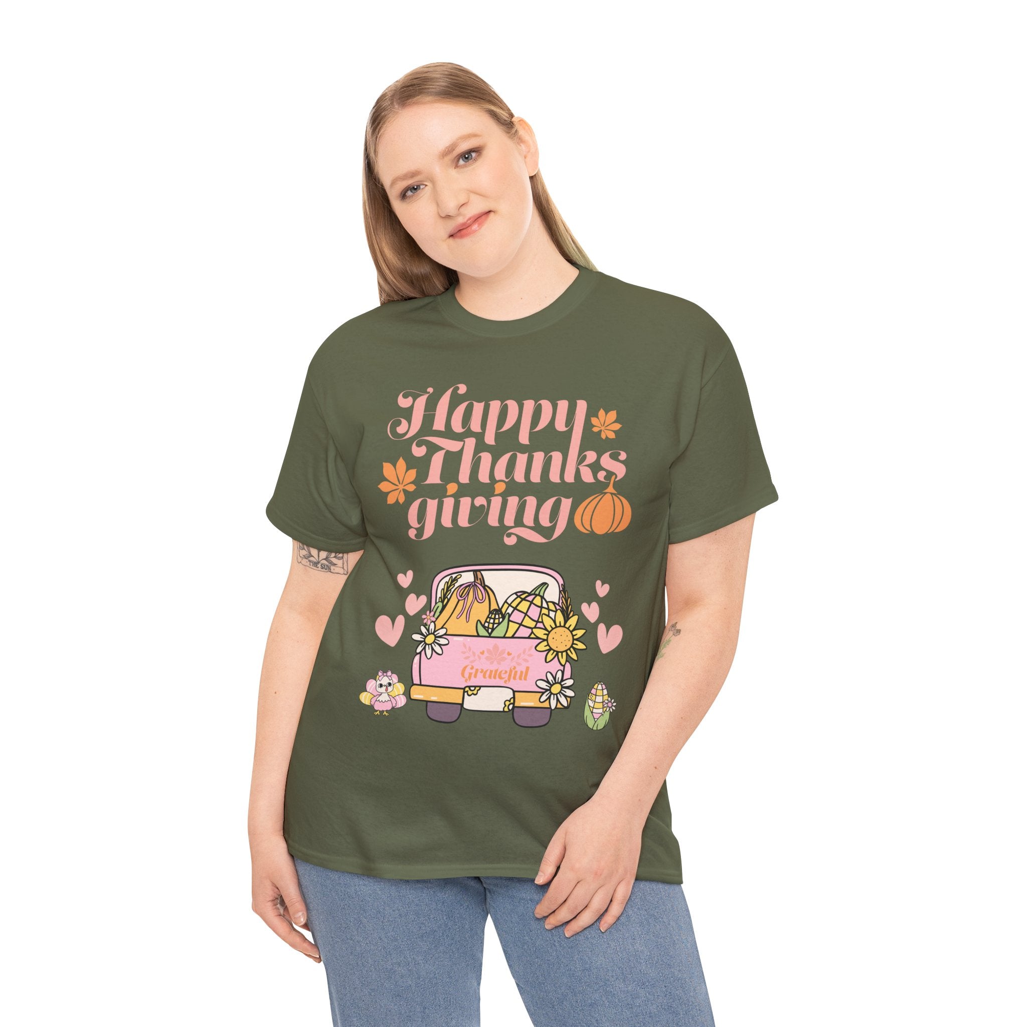Happy Thanksgiving Unisex Tee | Cozy Autumn Shirt for Family Gatherings, Thanksgiving Celebration, Fall Fashion, Cute Gift Idea