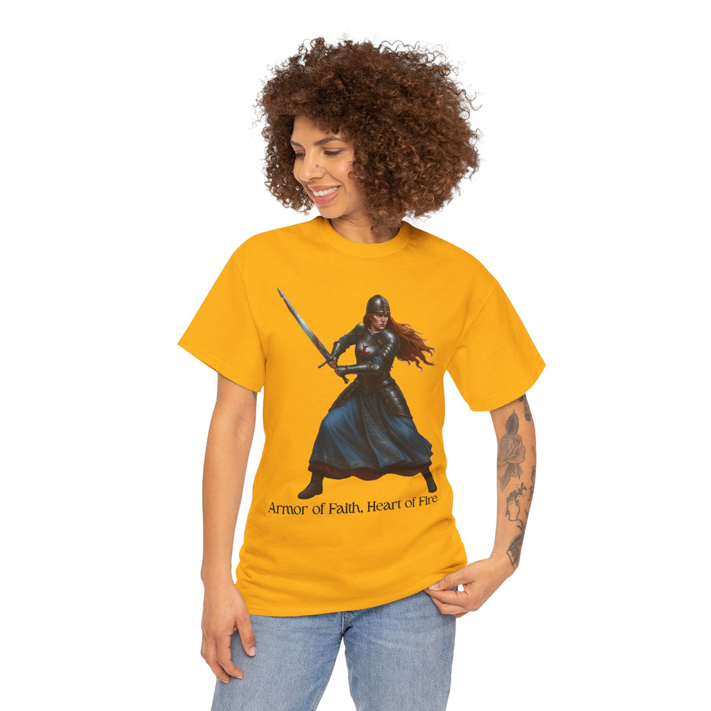 Warrior Spirit Unisex Heavy Cotton Tee, Inspirational Shirt, Fantasy Gift, Empowerment Merchandise, Soft Cotton Tee, Everyday Wear