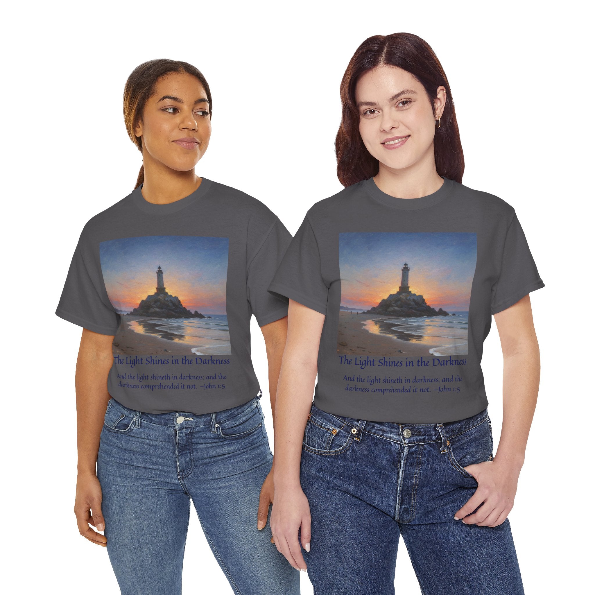 Light in Darkness Unisex Cotton Tee-inspired by Monet, Inspirational Shirt, Bible Verse Tee, Faith-Based Apparel, Perfect Gift for All Occasions