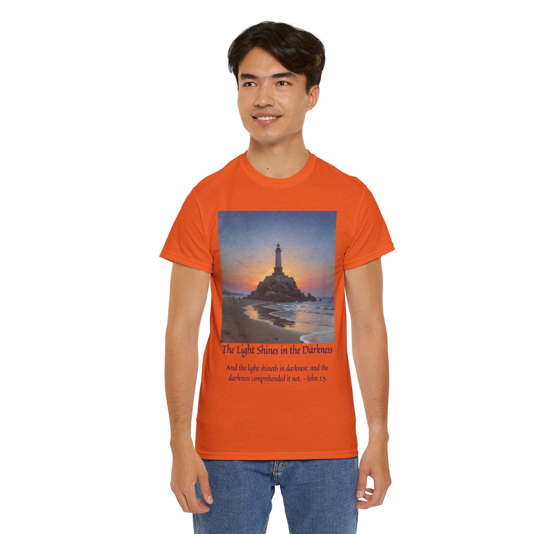 Light in Darkness Unisex Cotton Tee-inspired by Monet, Inspirational Shirt, Bible Verse Tee, Faith-Based Apparel, Perfect Gift for All Occasions