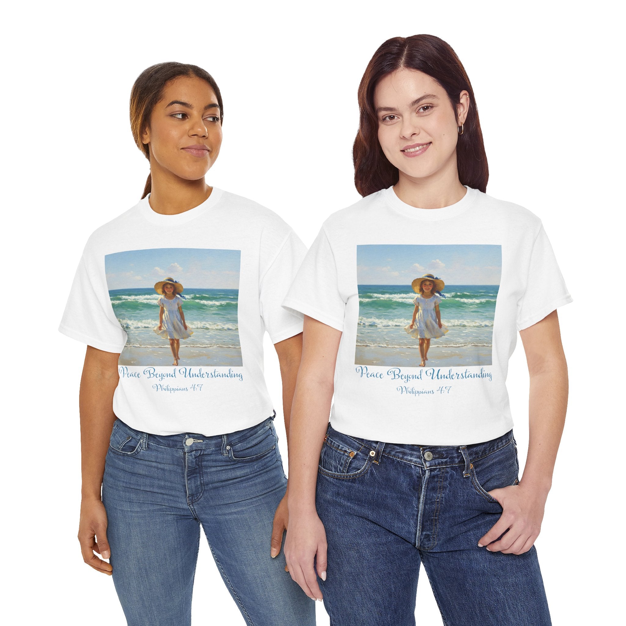 Serene Beach Vibes Tee for Summer Days, Top for Women, Casual Wear, Gifts for Beach Lovers, Vacay Essentials