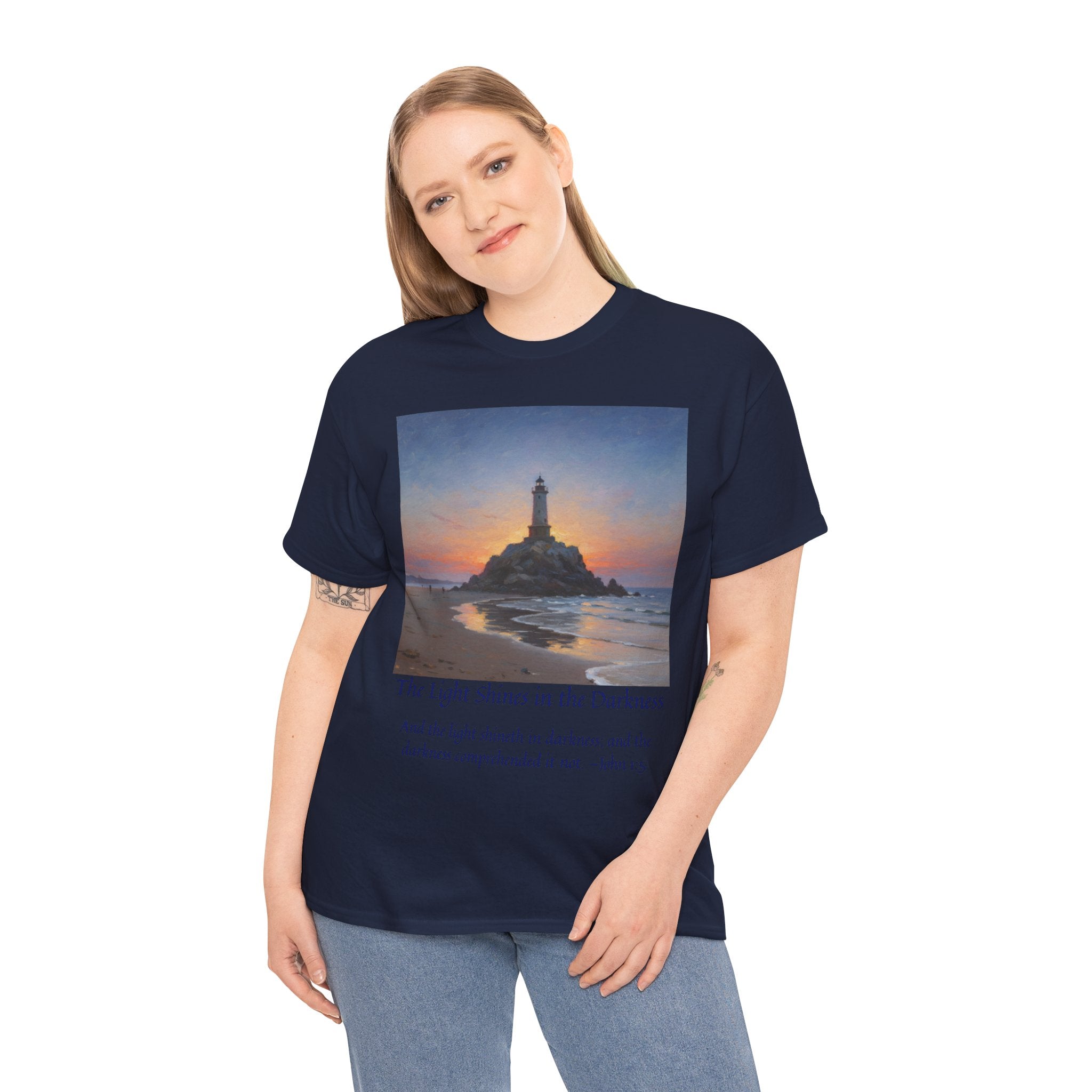 Light in Darkness Unisex Cotton Tee-inspired by Monet, Inspirational Shirt, Bible Verse Tee, Faith-Based Apparel, Perfect Gift for All Occasions