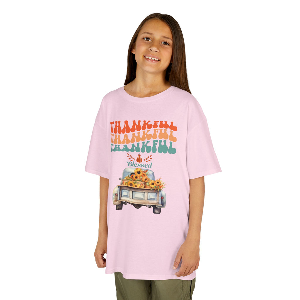 Thankful Kids Tee | Cute Autumn T-Shirt | Thanksgiving Gift | Kids Holiday Wear | Family Gathering Apparel
