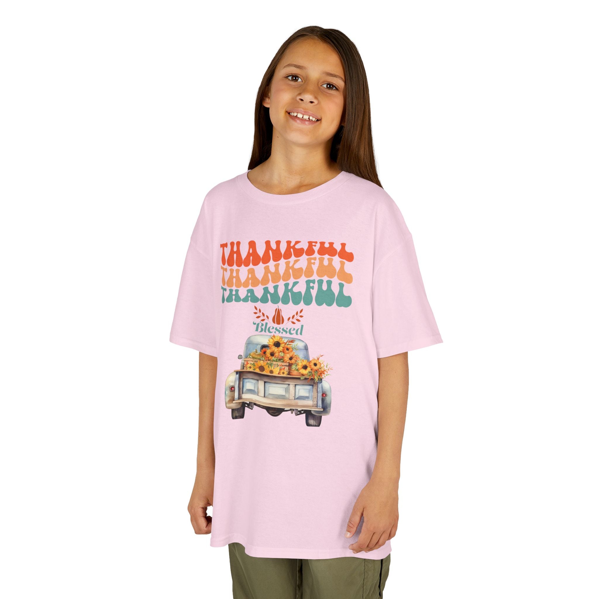 Thankful Kids Tee | Cute Autumn T-Shirt | Thanksgiving Gift | Kids Holiday Wear | Family Gathering Apparel