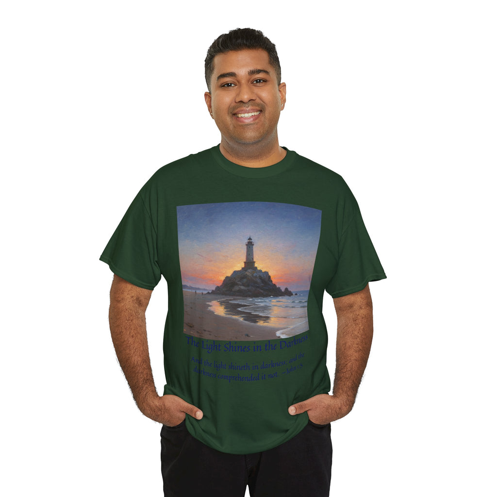 Light in Darkness Unisex Cotton Tee-inspired by Monet, Inspirational Shirt, Bible Verse Tee, Faith-Based Apparel, Perfect Gift for All Occasions