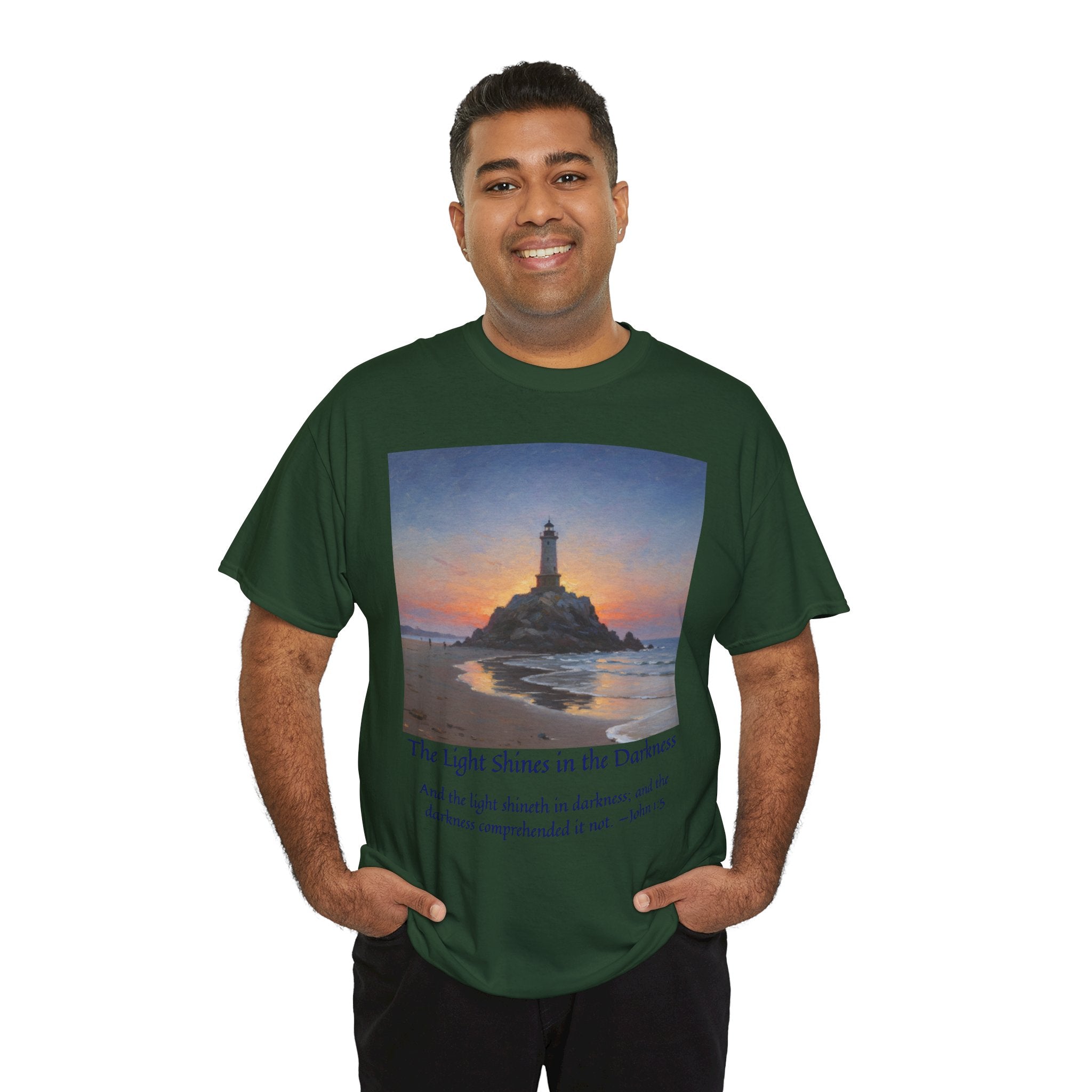 Light in Darkness Unisex Cotton Tee-inspired by Monet, Inspirational Shirt, Bible Verse Tee, Faith-Based Apparel, Perfect Gift for All Occasions