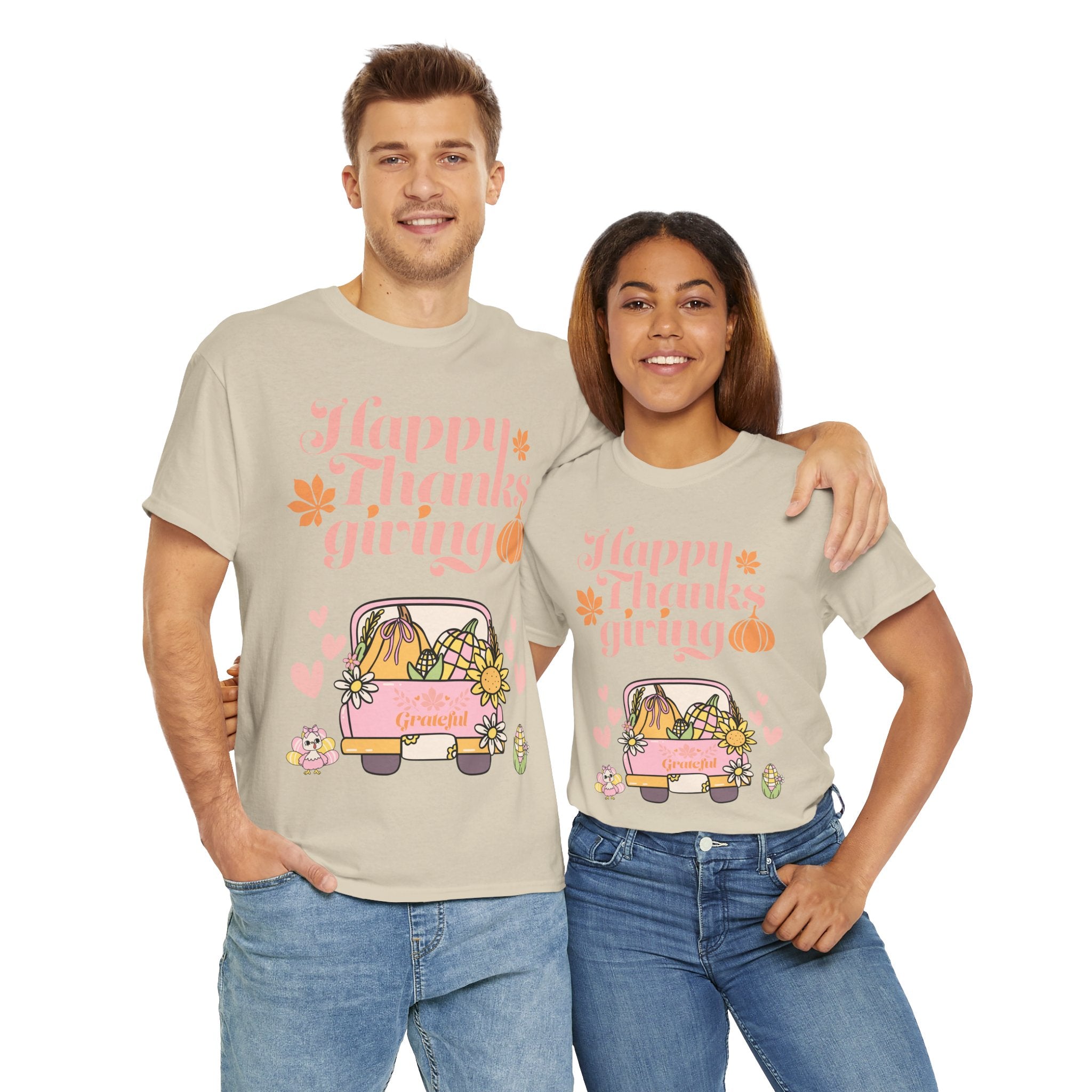 Happy Thanksgiving Unisex Tee | Cozy Autumn Shirt for Family Gatherings, Thanksgiving Celebration, Fall Fashion, Cute Gift Idea