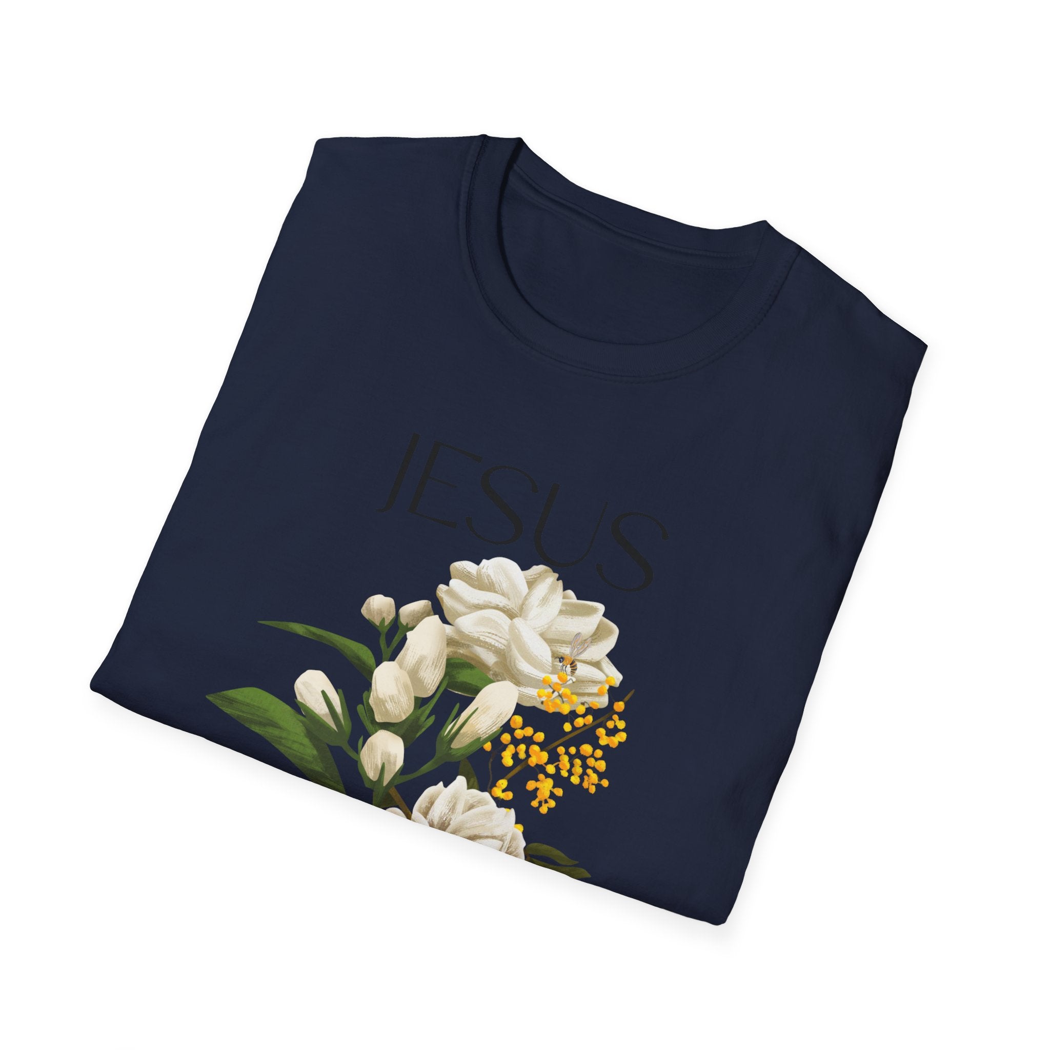 Jesus Floral Faith T-Shirt- Christian Graphic Tee, Inspirational Gift, Religious Apparel, Casualwear, Unisex