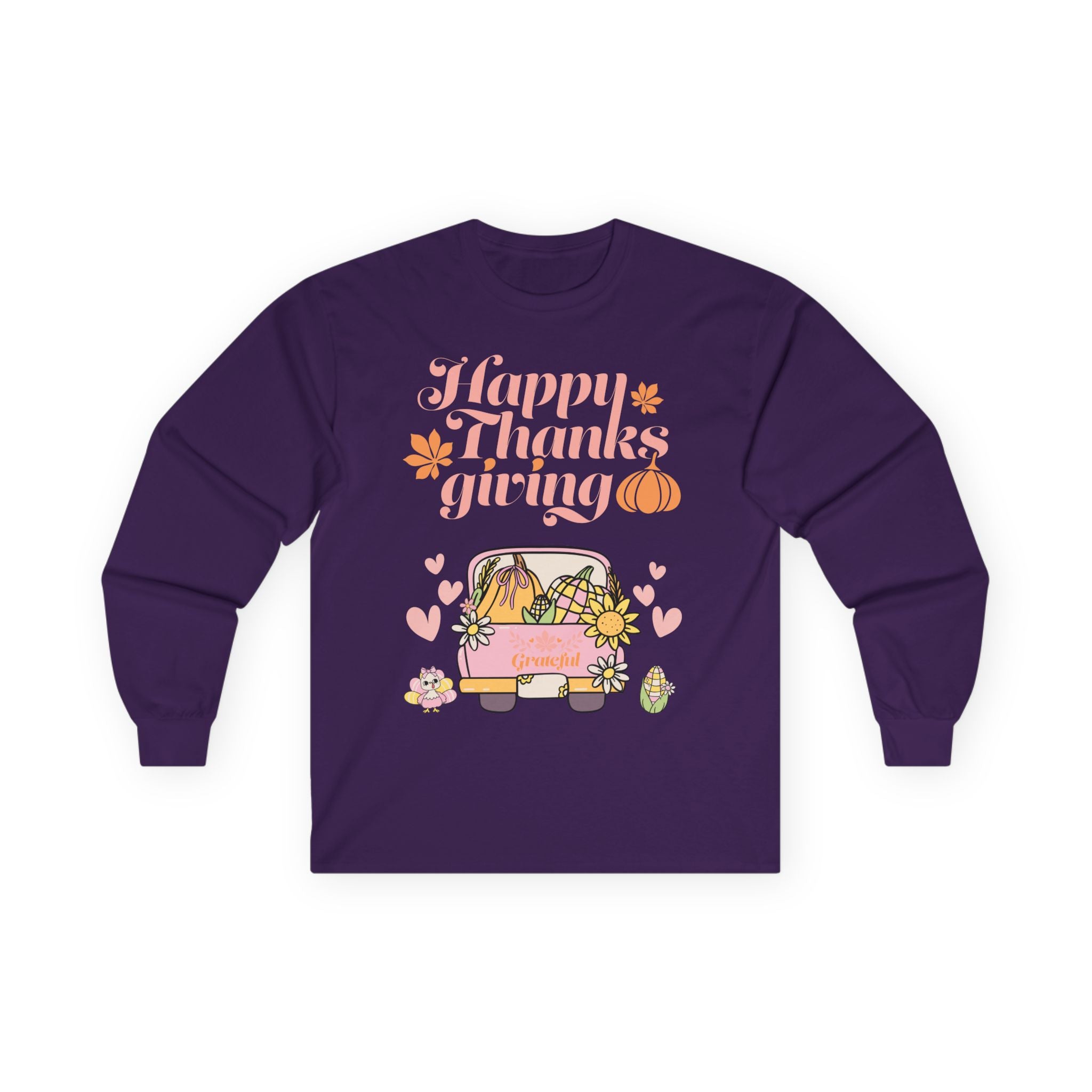 Thanksgiving Long Sleeve Tee, Cozy Fall Shirt, Autumn Apparel, Holiday Gift, Harvest Celebration Clothing, Cute Graphic Tee (Different design upon request)