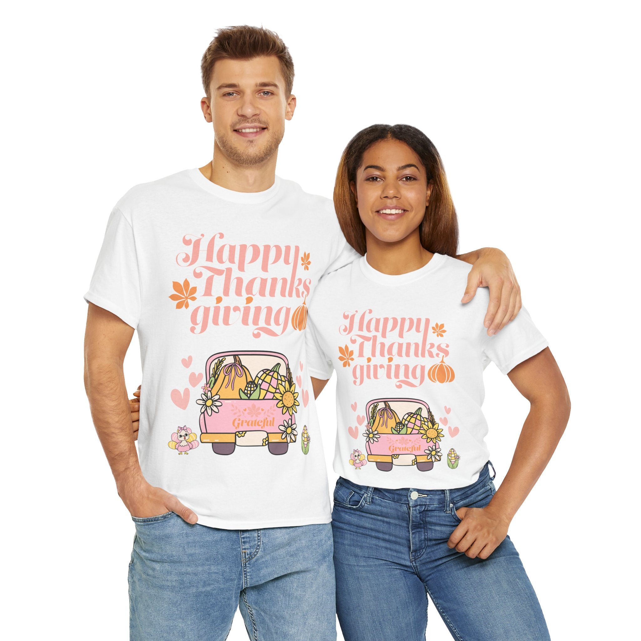 Happy Thanksgiving Unisex Tee | Cozy Autumn Shirt for Family Gatherings, Thanksgiving Celebration, Fall Fashion, Cute Gift Idea