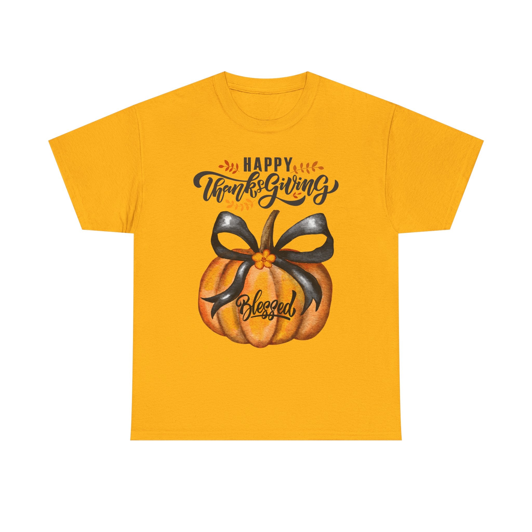 Thanksgiving Pumpkin Tee - Happy Thanksgiving, Blessed Shirt, Fall Apparel, Unisex Cotton Tee, Holiday Gift