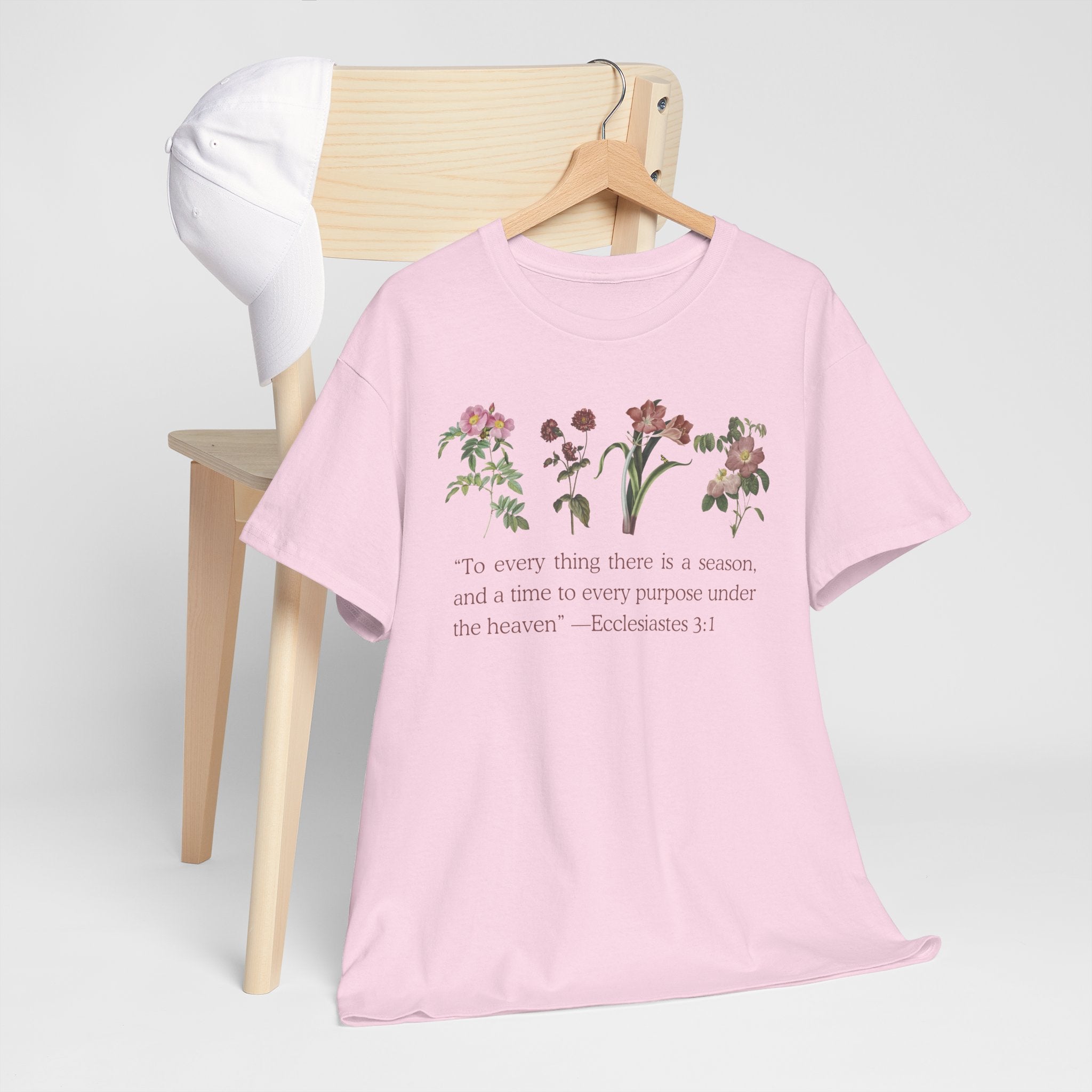 Christian -Biblical Inspirational Floral Quote Tee, Nature Lover Gift, Eco-Friendly Fashion, Casual Everyday Wear