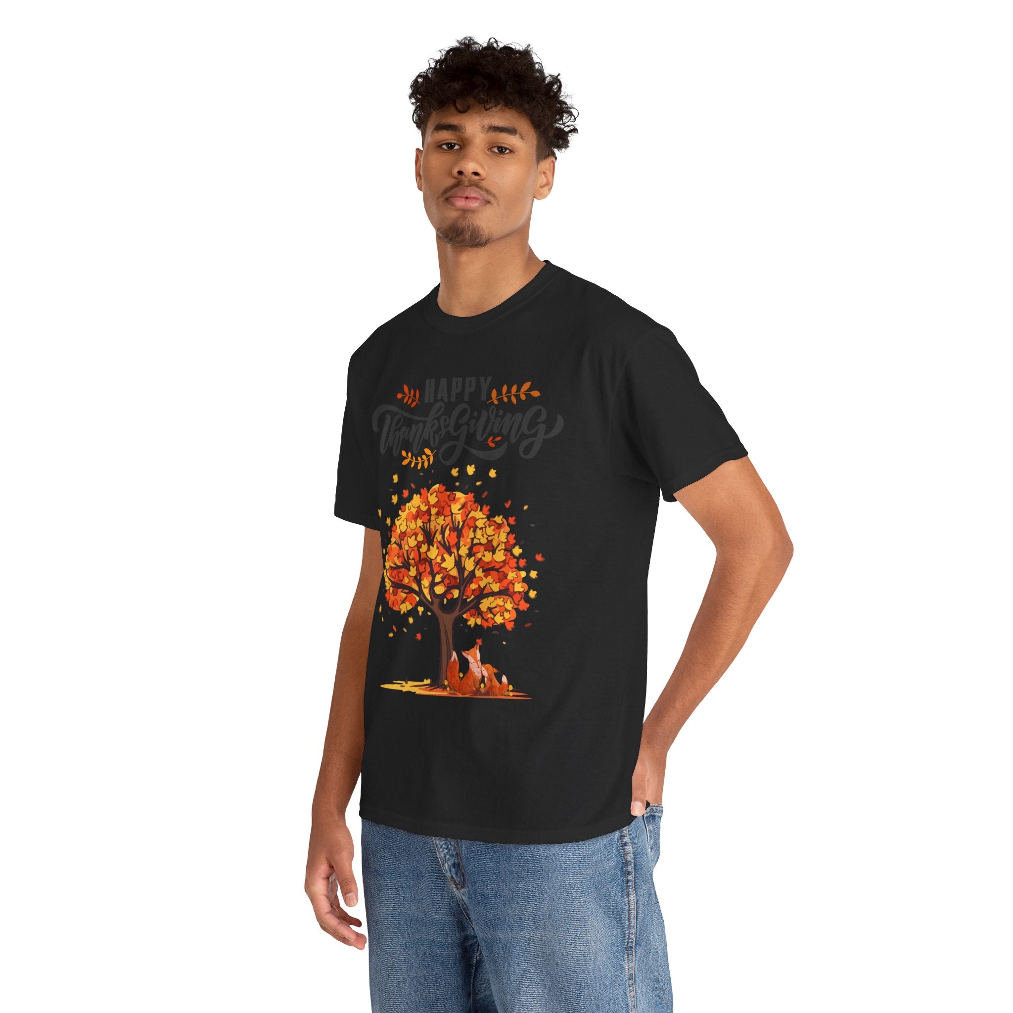 Thanksgiving Tree Tee, Fall T-Shirt, Autumn Apparel, Cozy Gift for Family, Cute Holiday Top