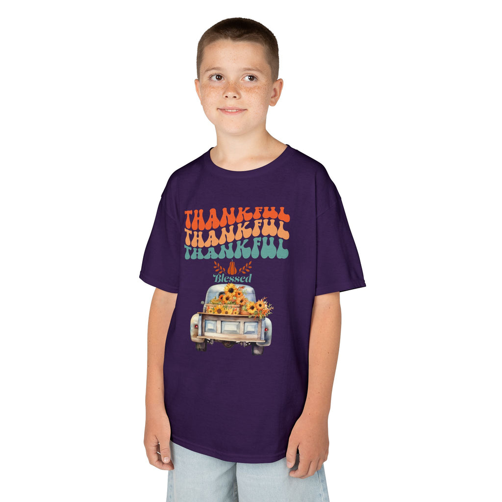 Thankful Kids Tee | Cute Autumn T-Shirt | Thanksgiving Gift | Kids Holiday Wear | Family Gathering Apparel