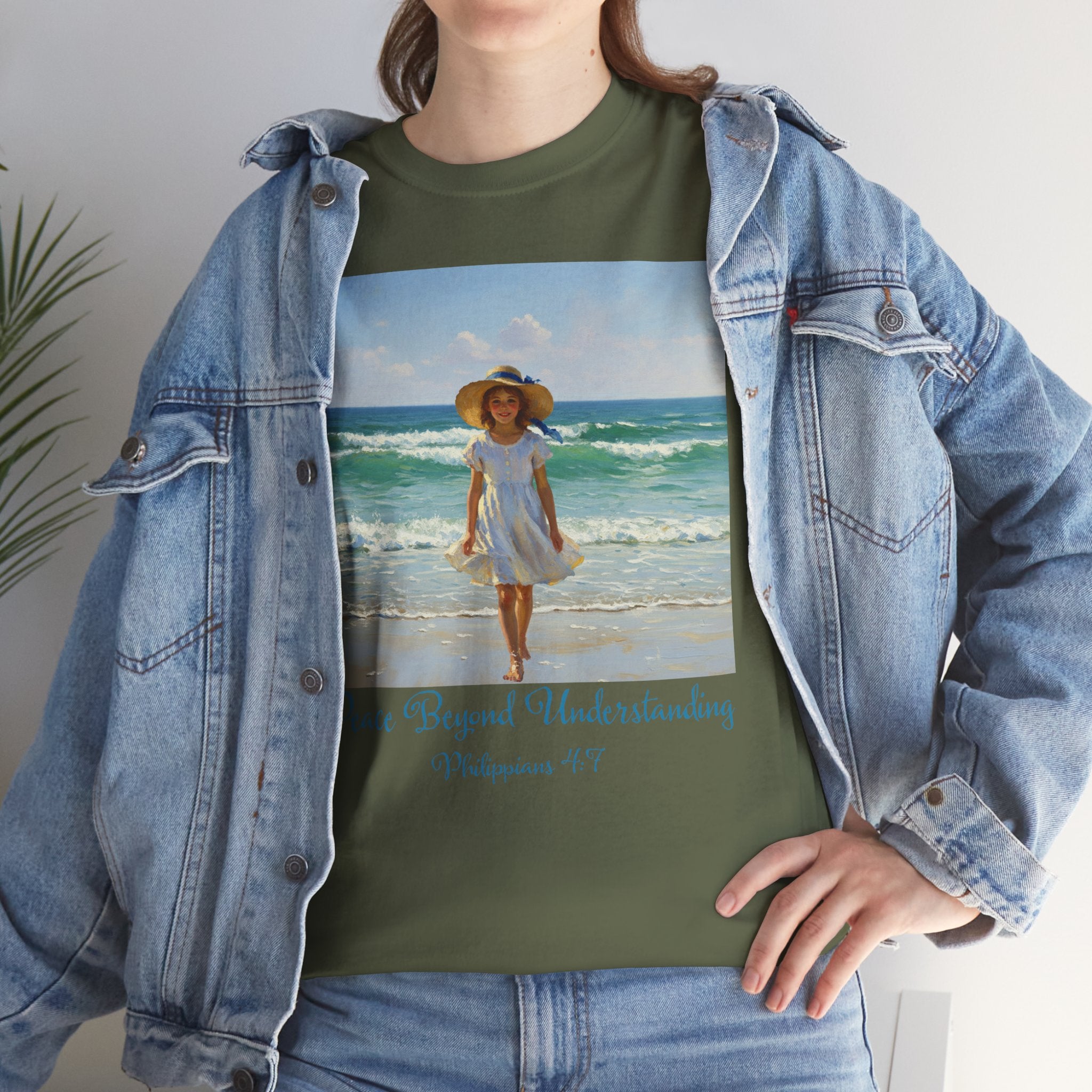 Serene Beach Vibes Tee for Summer Days, Top for Women, Casual Wear, Gifts for Beach Lovers, Vacay Essentials